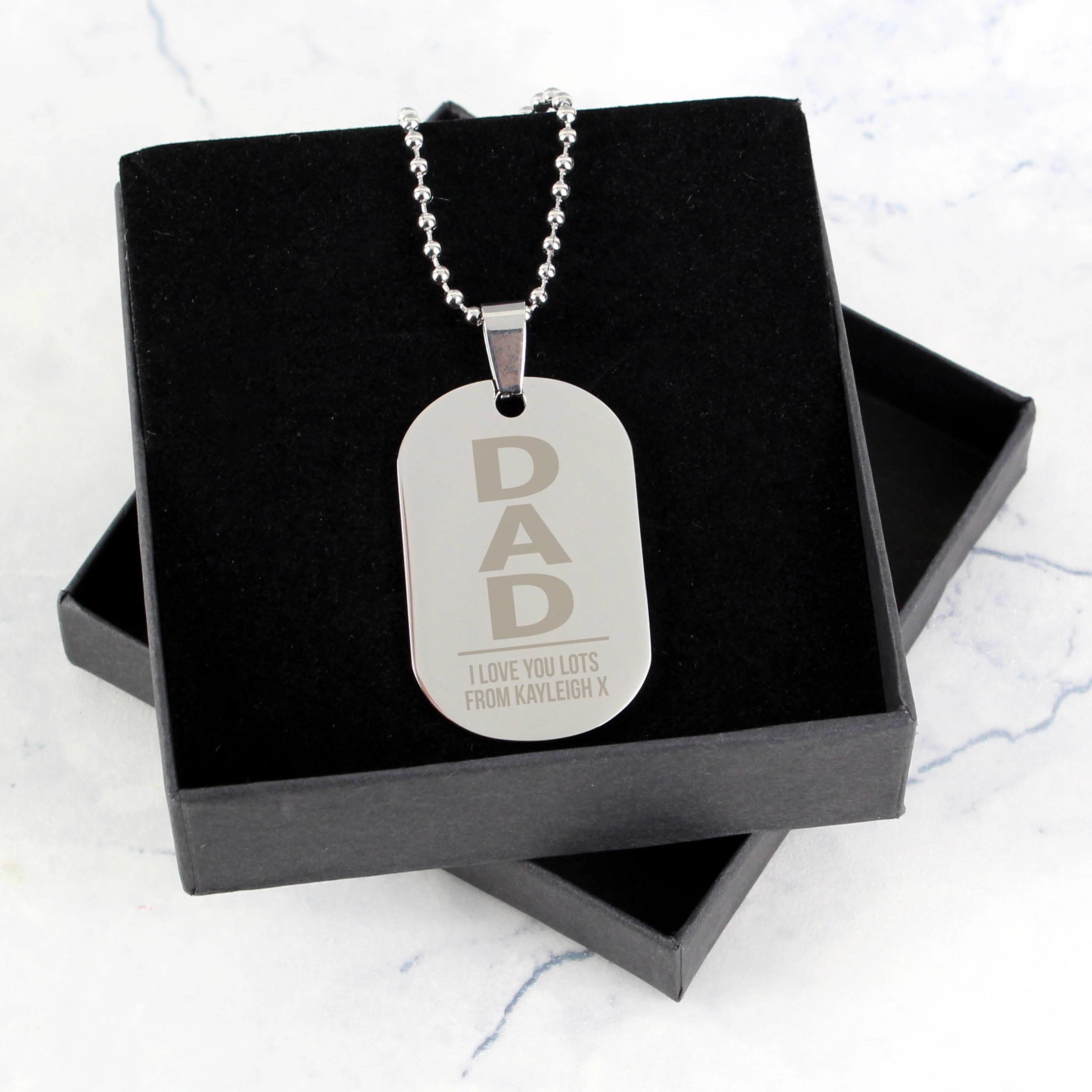Personalised Dad Stainless Steel Dog Tag Necklace - Image 3