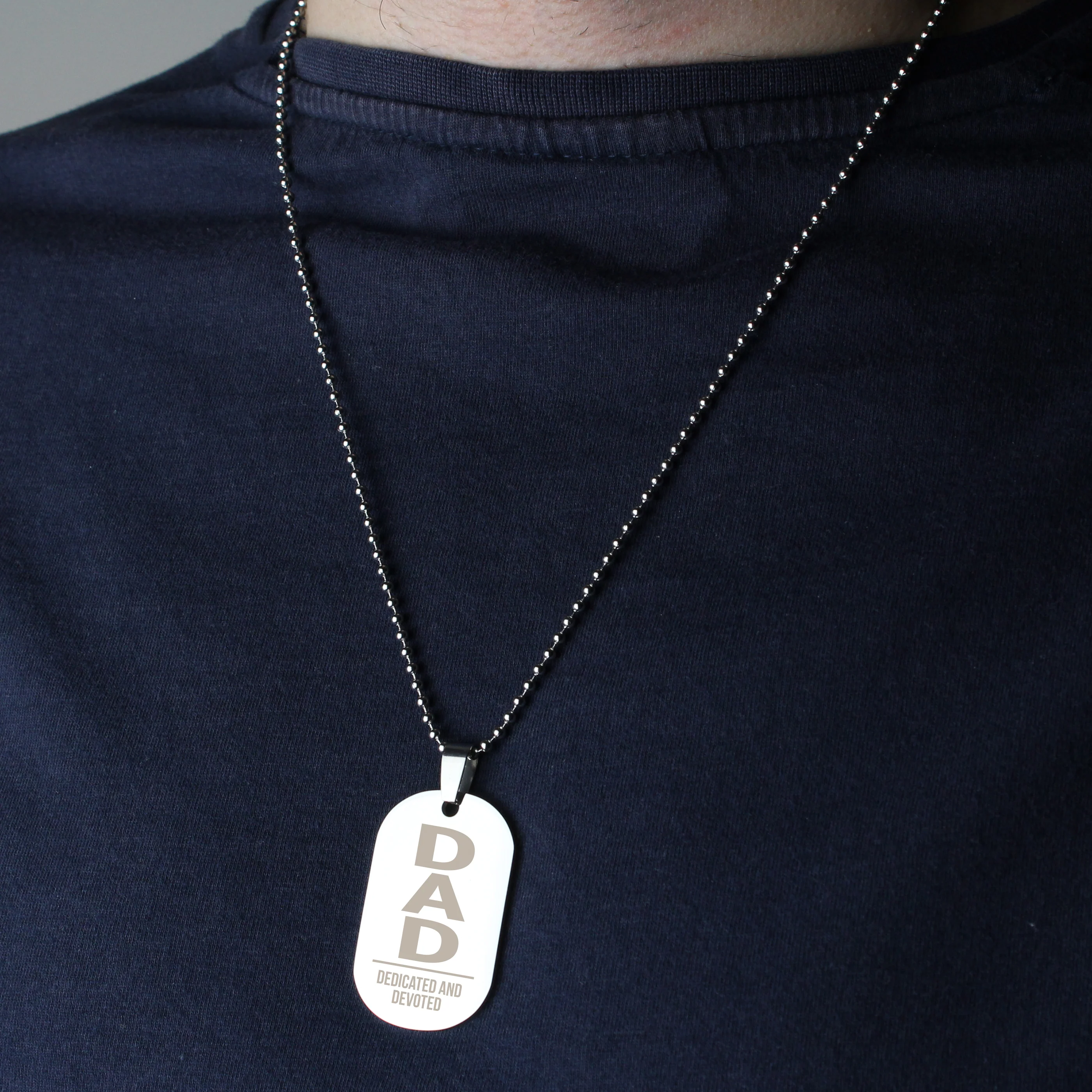 Personalised Dad Stainless Steel Dog Tag Necklace - Image 4