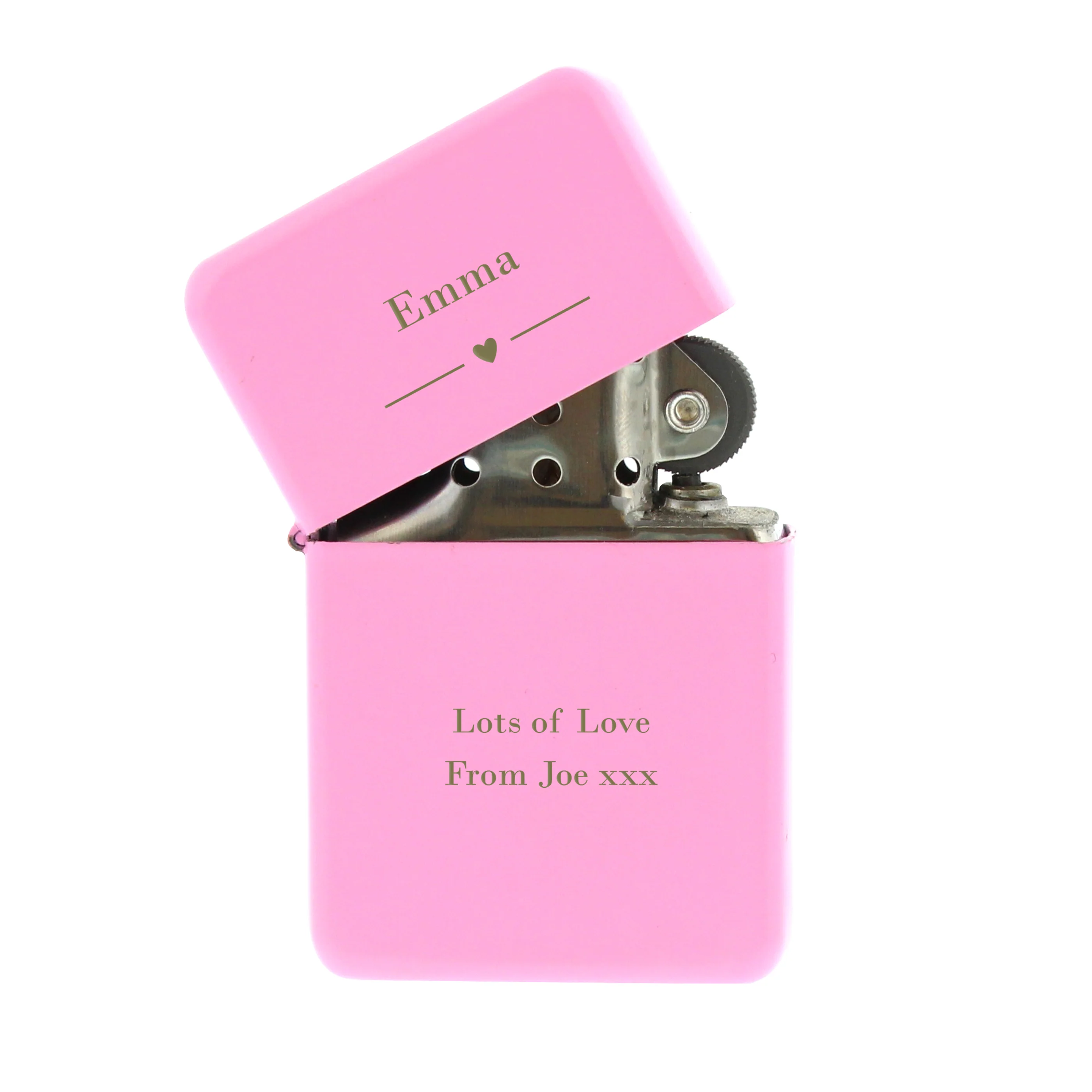 Personalised Decorative Heart Pink Lighter - Image 3