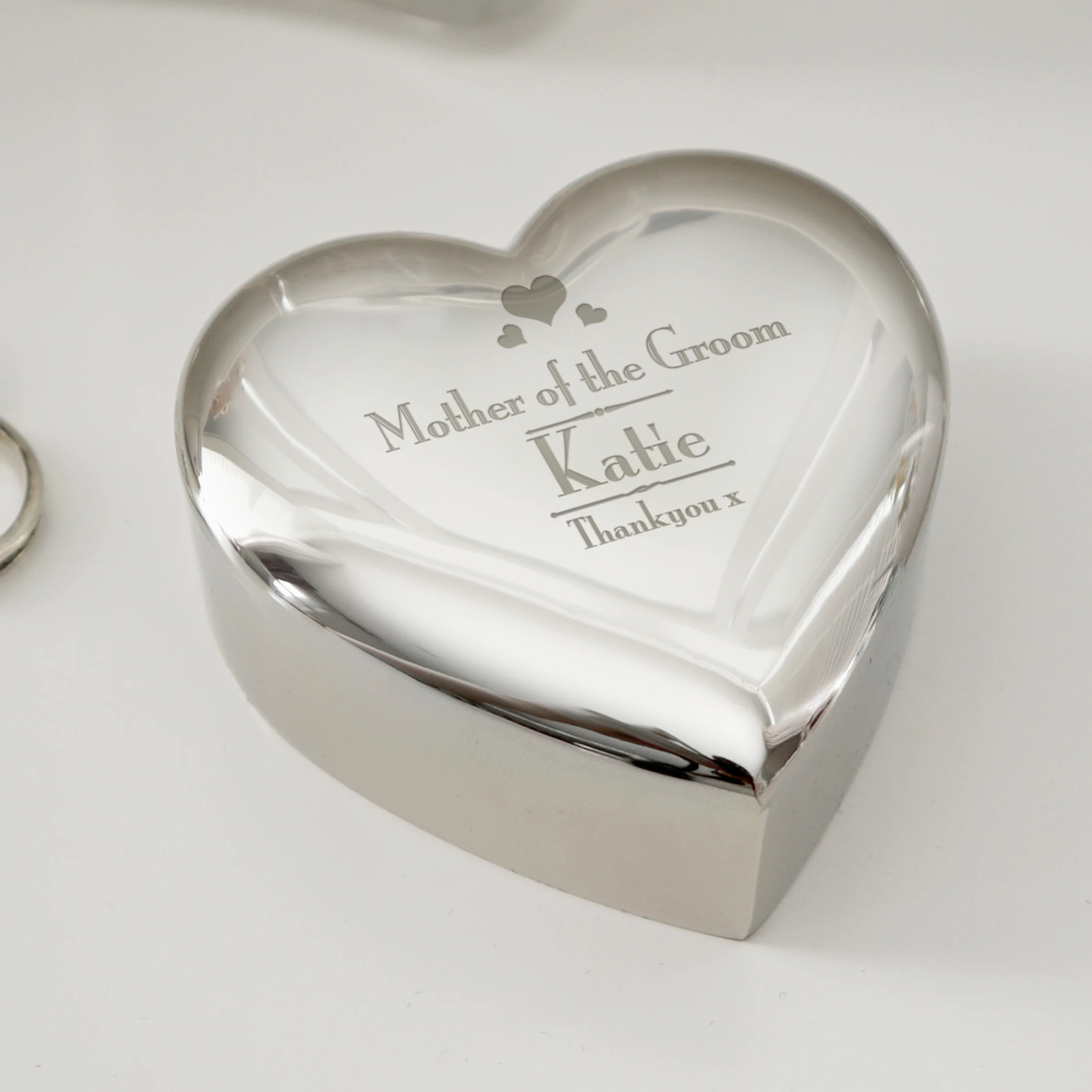 Personalised Decorative Wedding Mother of the Groom Heart Trinket Box - Image 3