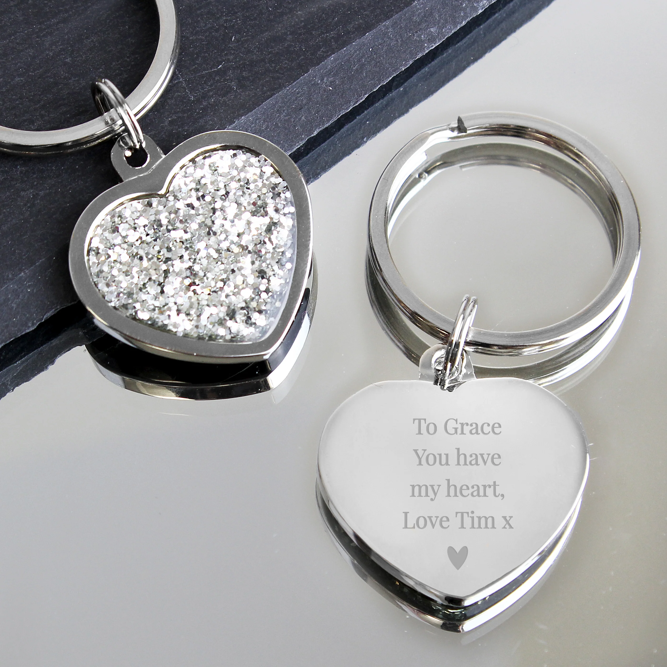 Personalised Diamante Heart Keyring - Image 5