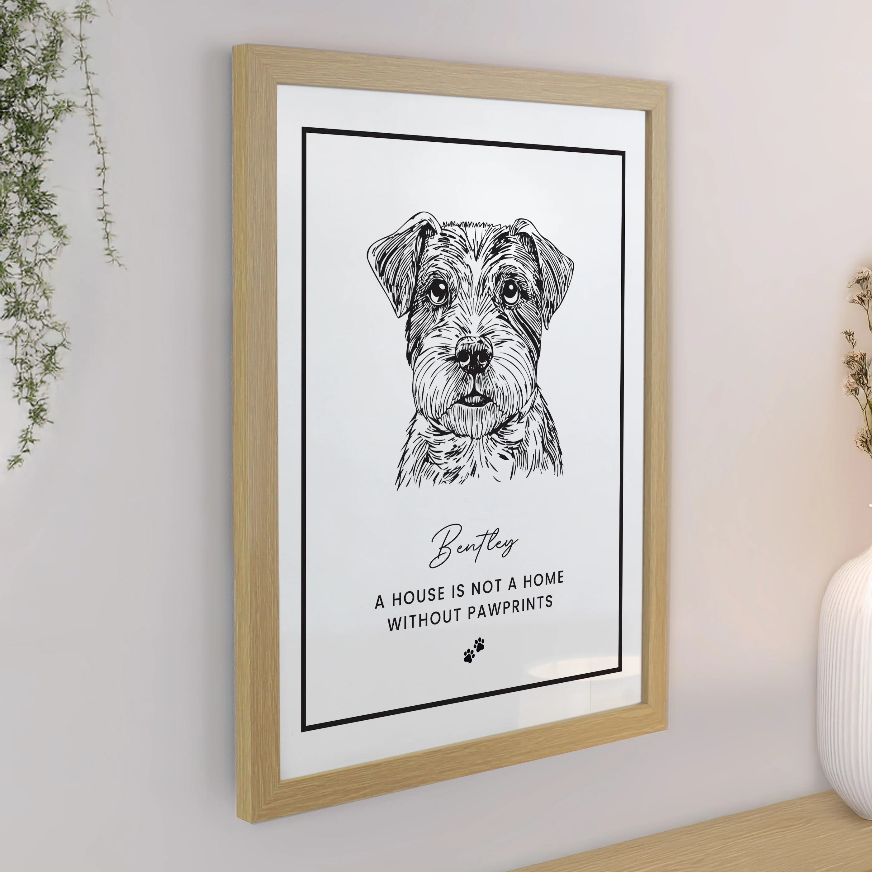 Personalised Dog Breed Oak Framed Print - Image 3