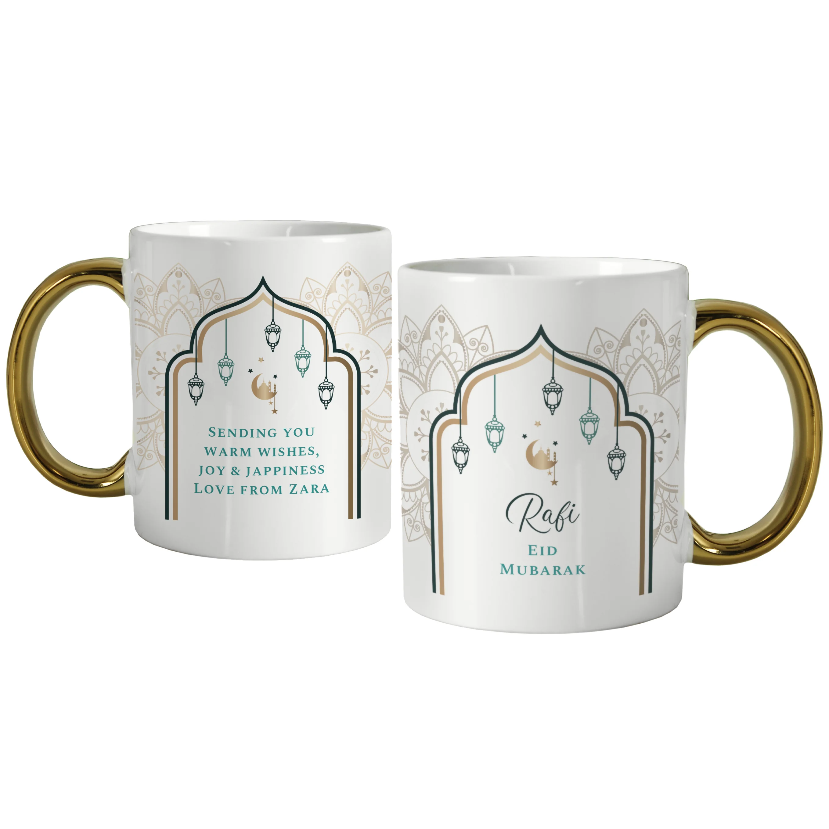 Personalised Eid and Ramadan Gold Handled Mug - Image 5