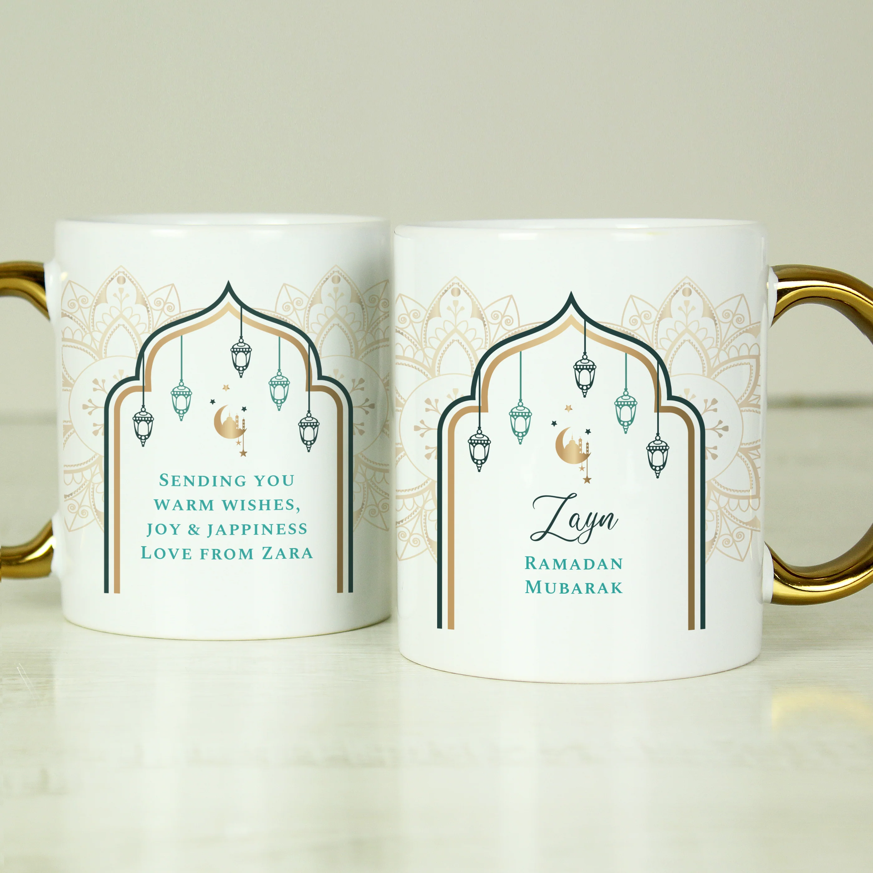 Personalised Eid and Ramadan Gold Handled Mug - Image 8