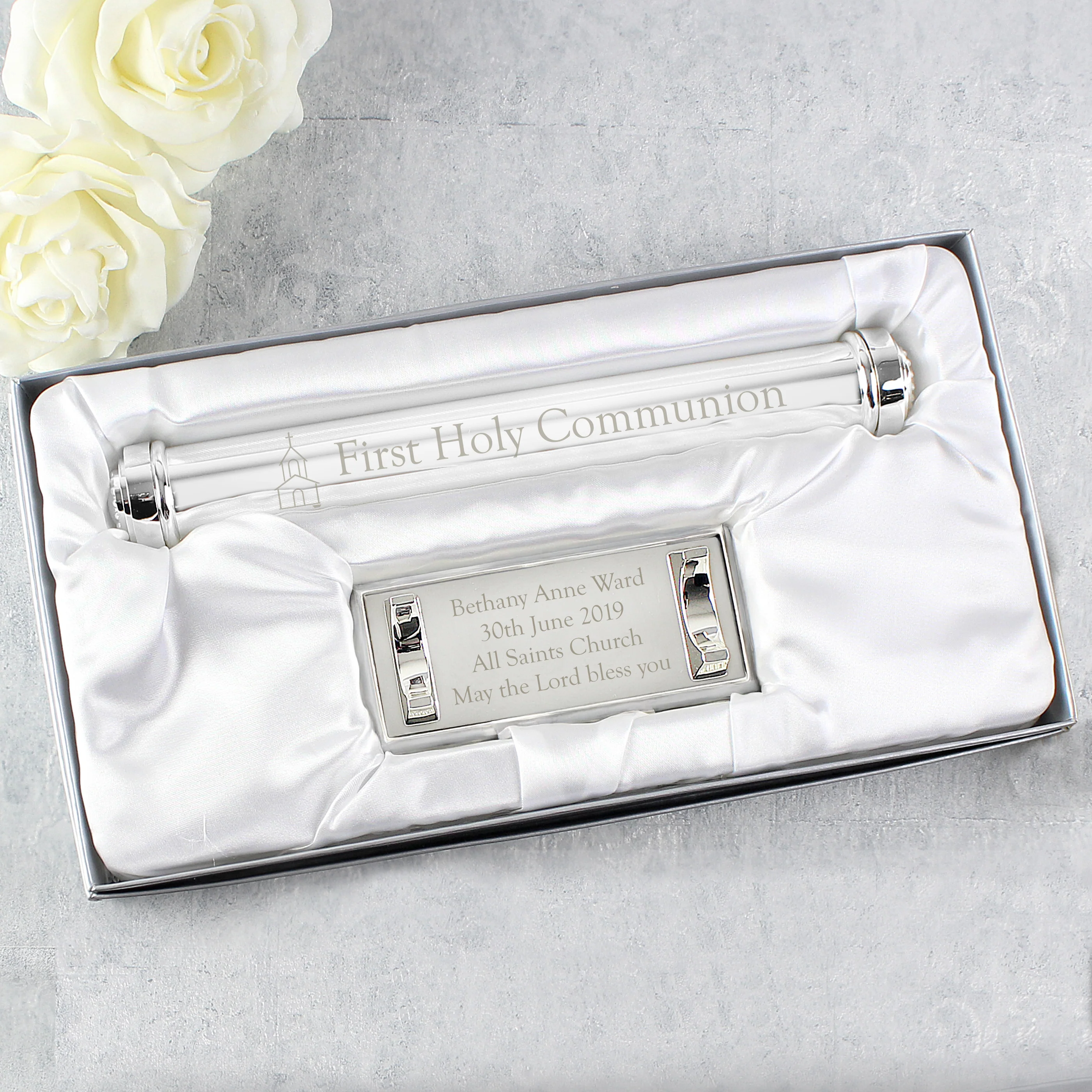 Personalised First Holy Communion Silver Plated Certificate Holder - Image 4