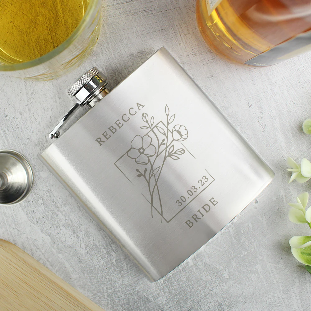 Personalised Floral Hip Flask - Image 2