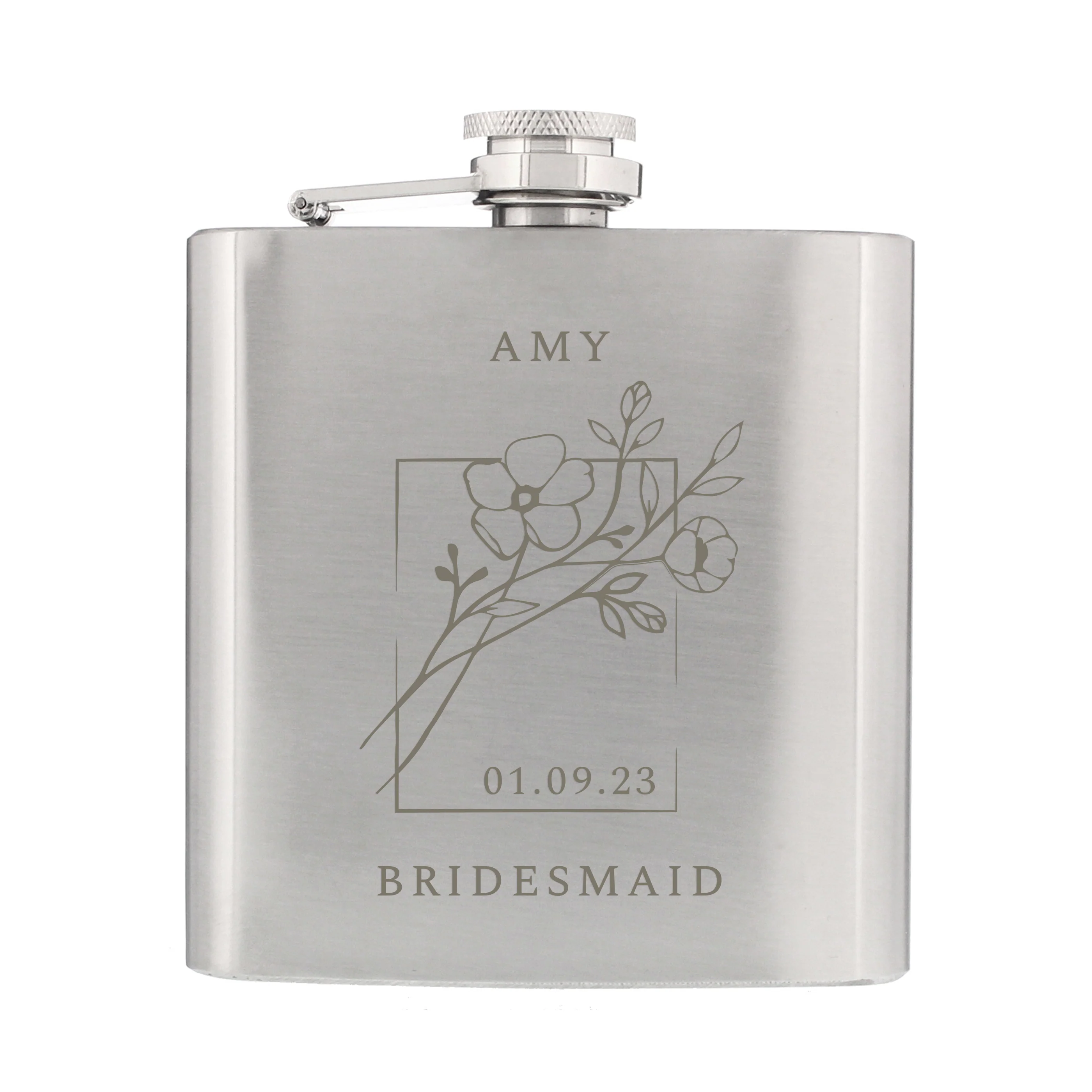 Personalised Floral Hip Flask - Image 5