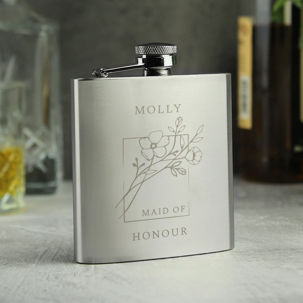 Personalised Floral Hip Flask - Image 6