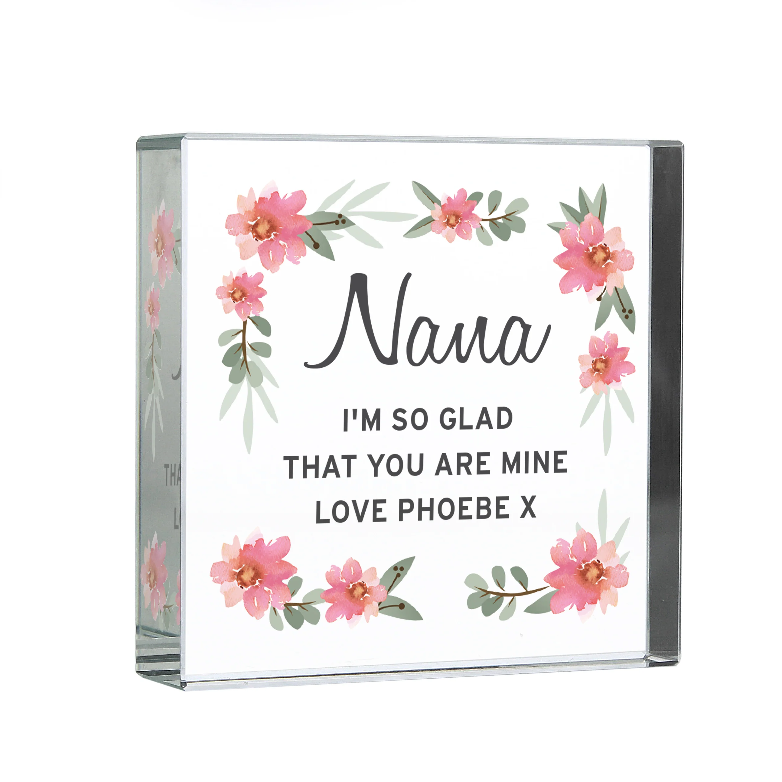 Personalised Floral Sentimental Crystal Token - Image 2