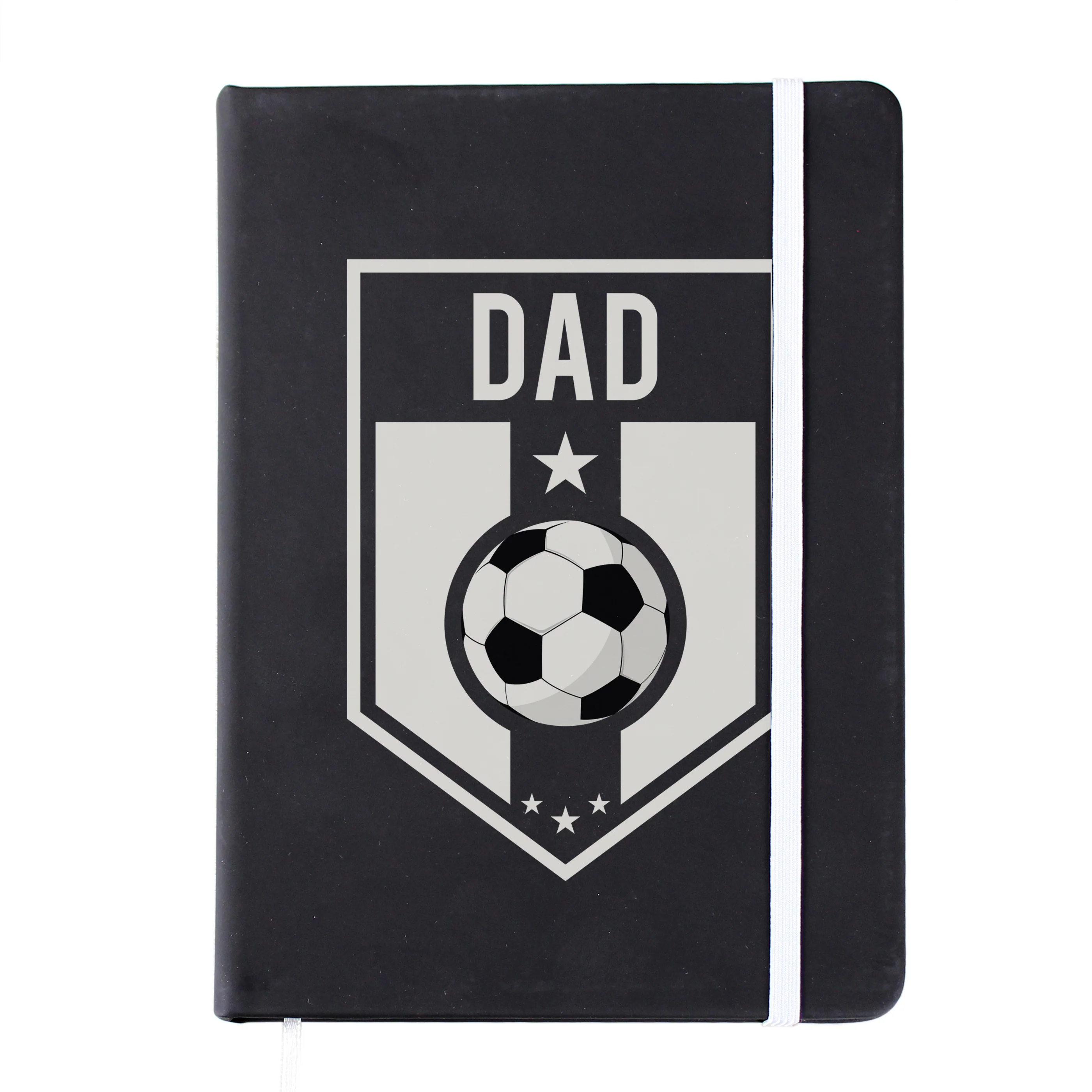Personalised Football Badge Black Notebook - Image 2