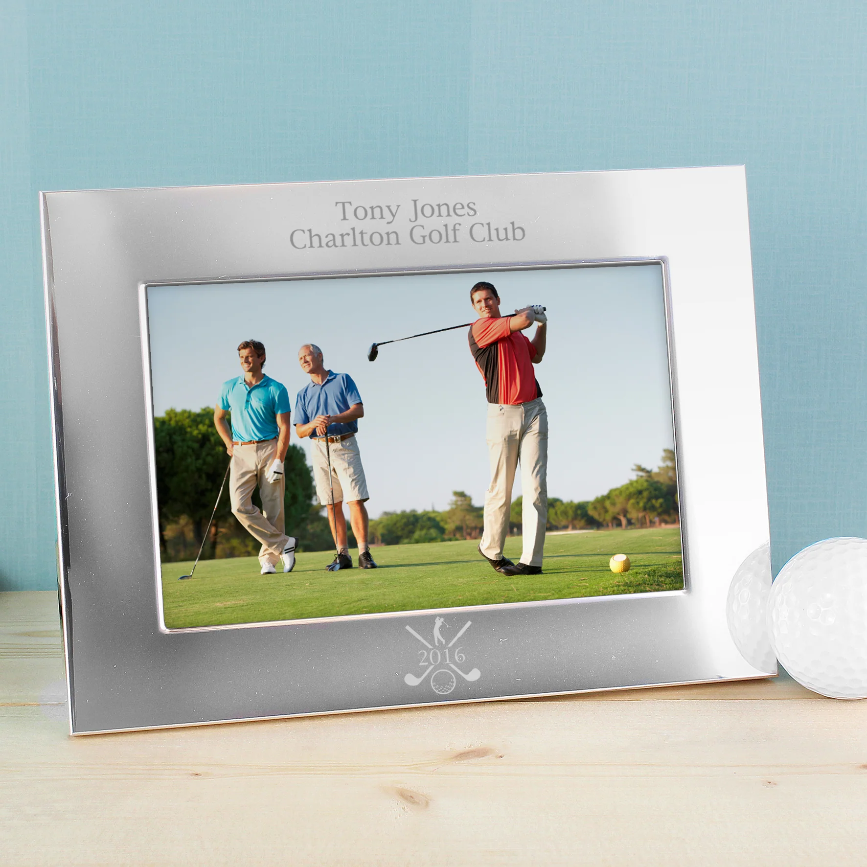 Personalised Golf 6x4 Landscape Silver Photo Frame - Image 3