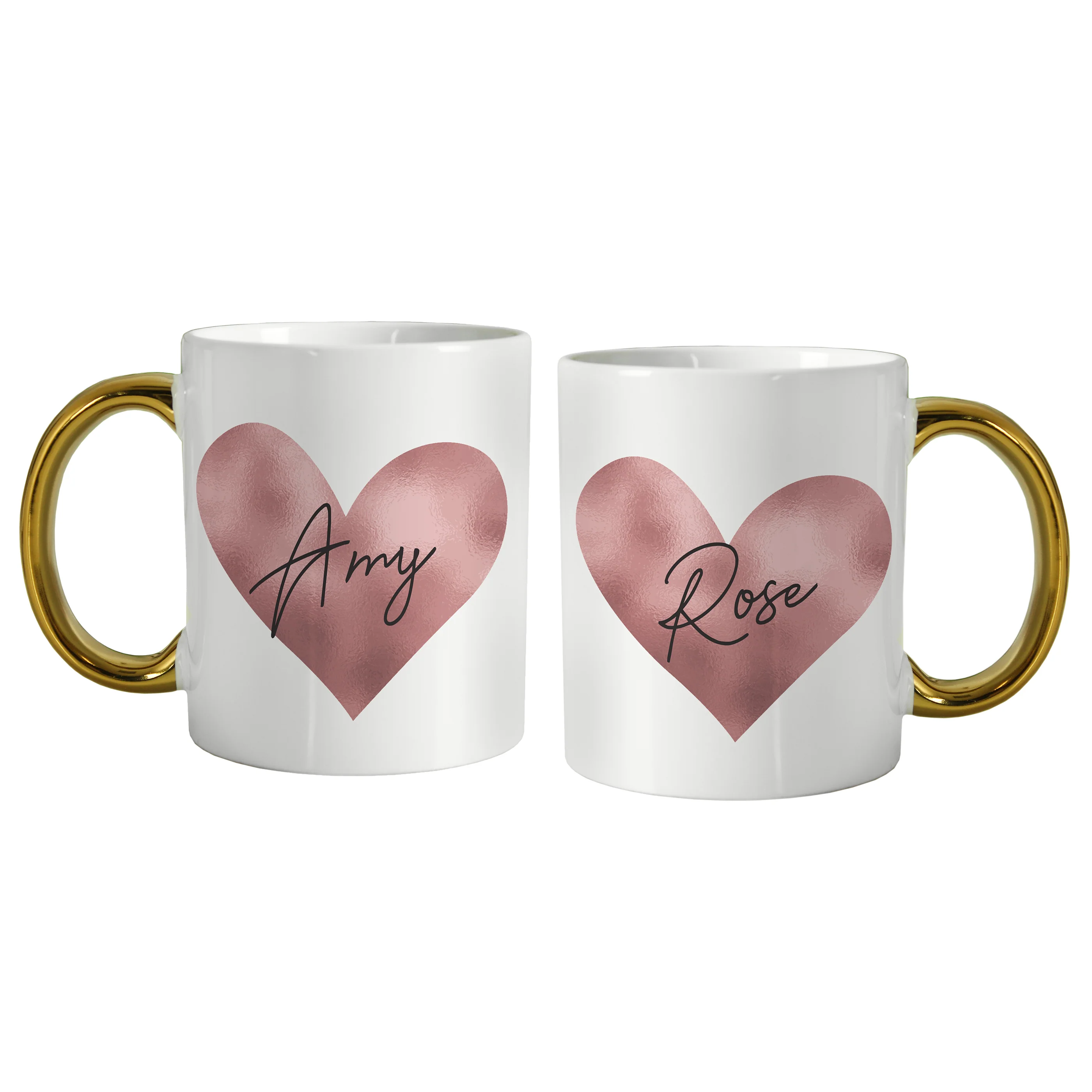 Personalised Heart Gold Handled Mug - Image 5