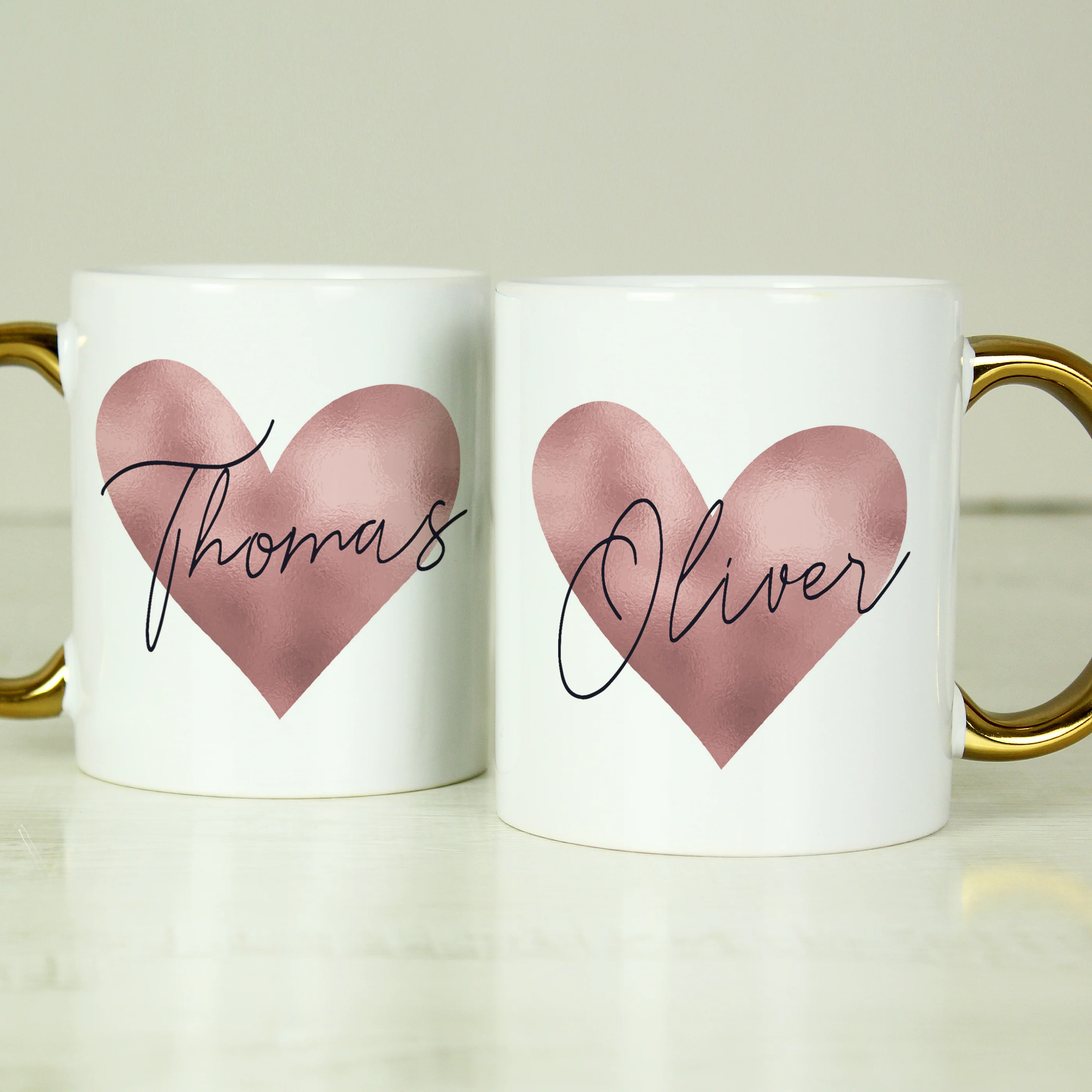 Personalised Heart Gold Handled Mug - Image 9
