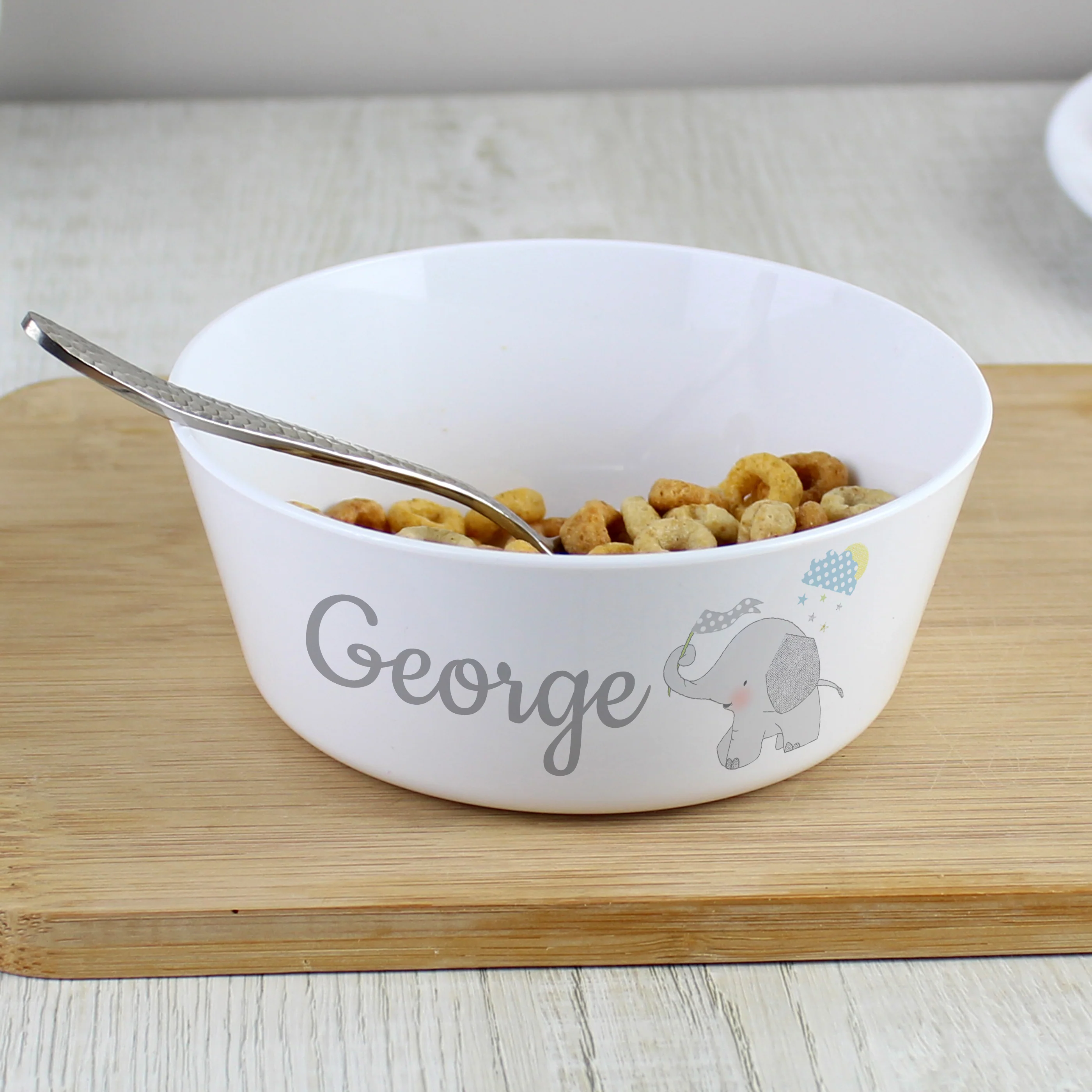 Personalised Hessian Elephant Plastic Bowl - Image 4