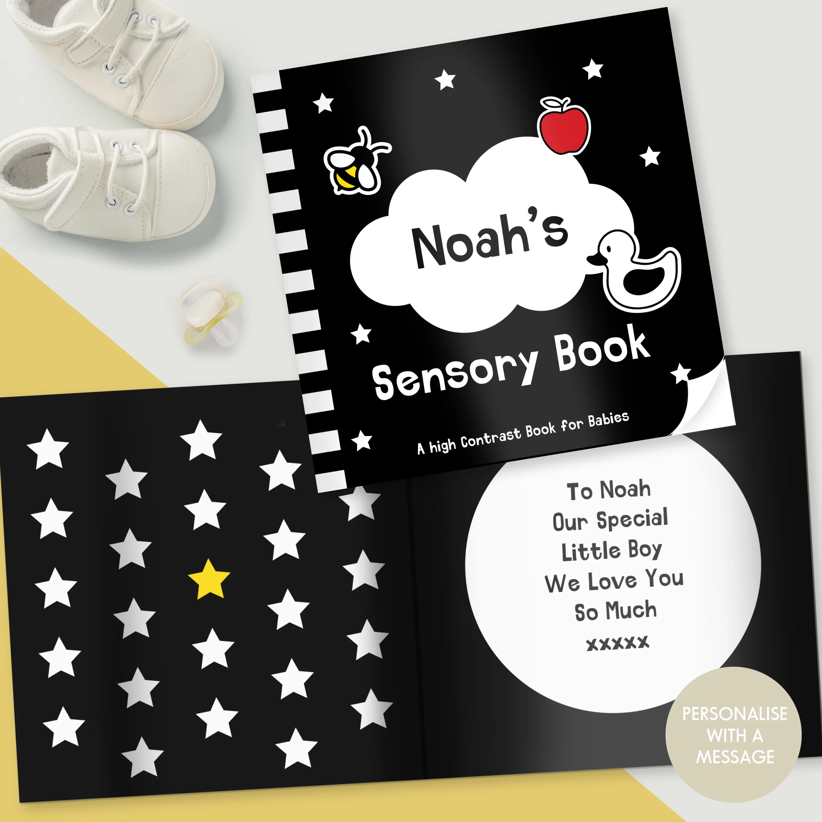 Personalised High Contrast Black and White Baby Book - Image 7