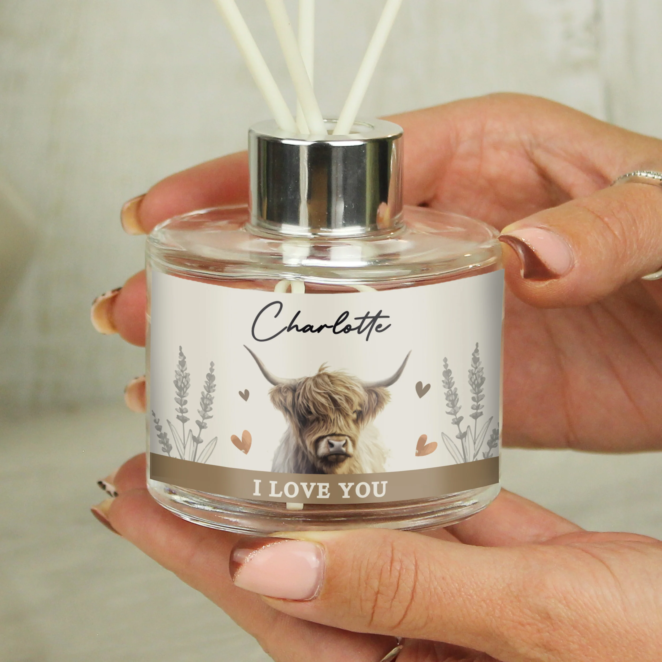 Personalised Highland Cow Reed Diffuser - Image 4