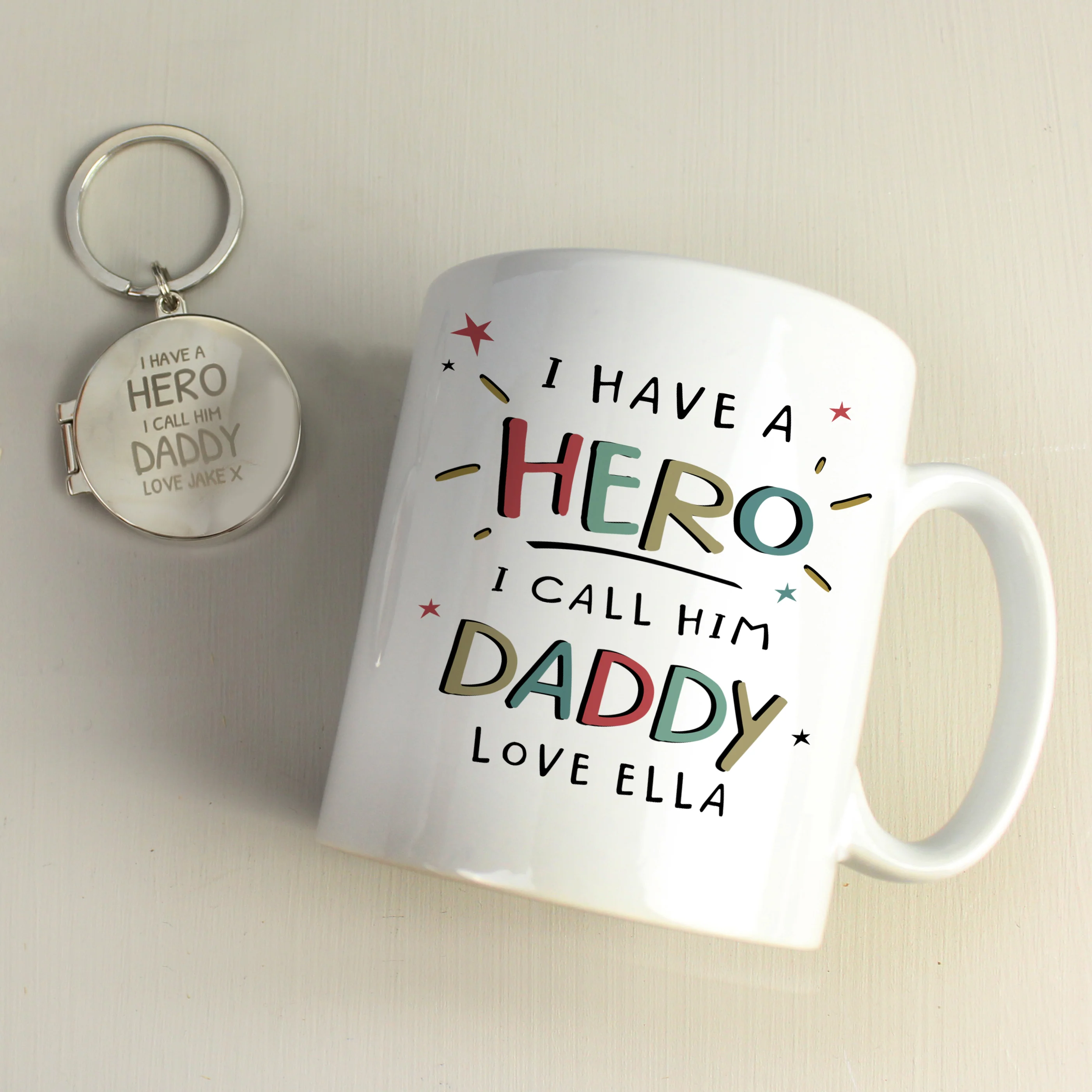 Personalised I Have A Hero Round Photo Keyring - Image 5