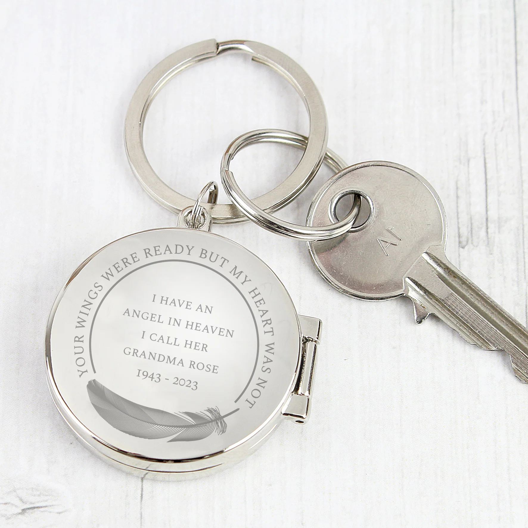 Personalised In Loving Memory Round Photo Keyring - Image 8