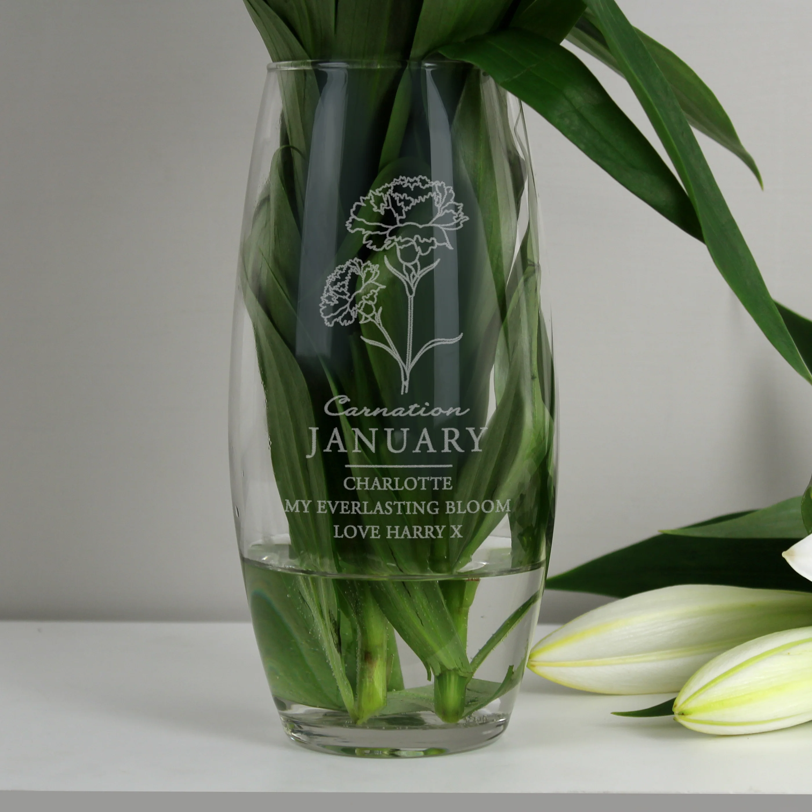 Personalised January Birth Flower Bullet Vase - Image 3