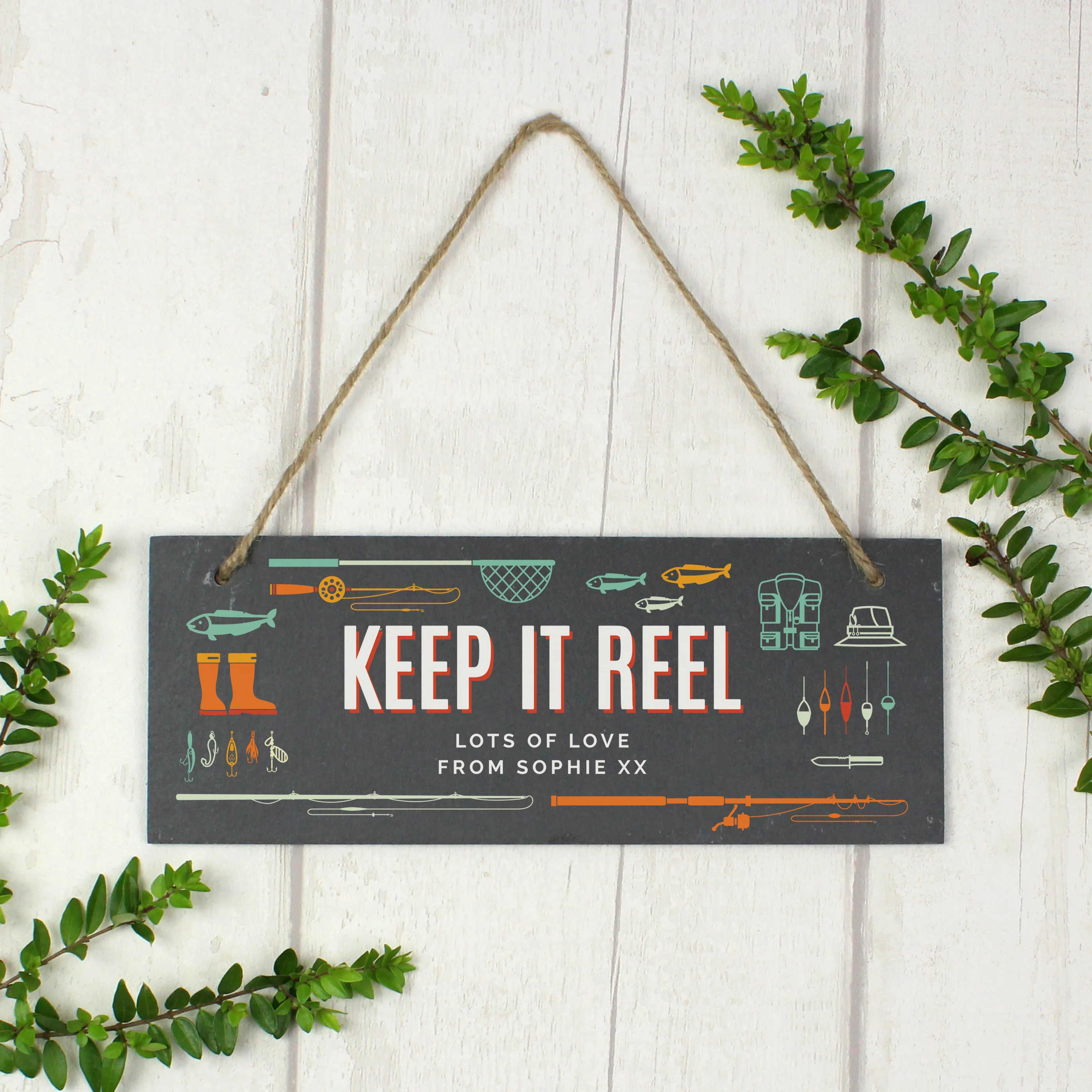 Personalised "Keep It Reel" Printed Hanging Slate Plaque - Image 6