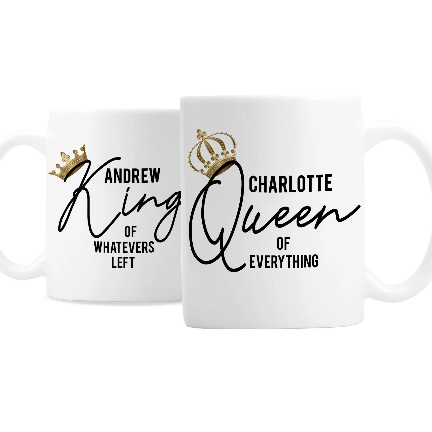 Personalised King and Queen of Everything Mug Set - Image 2
