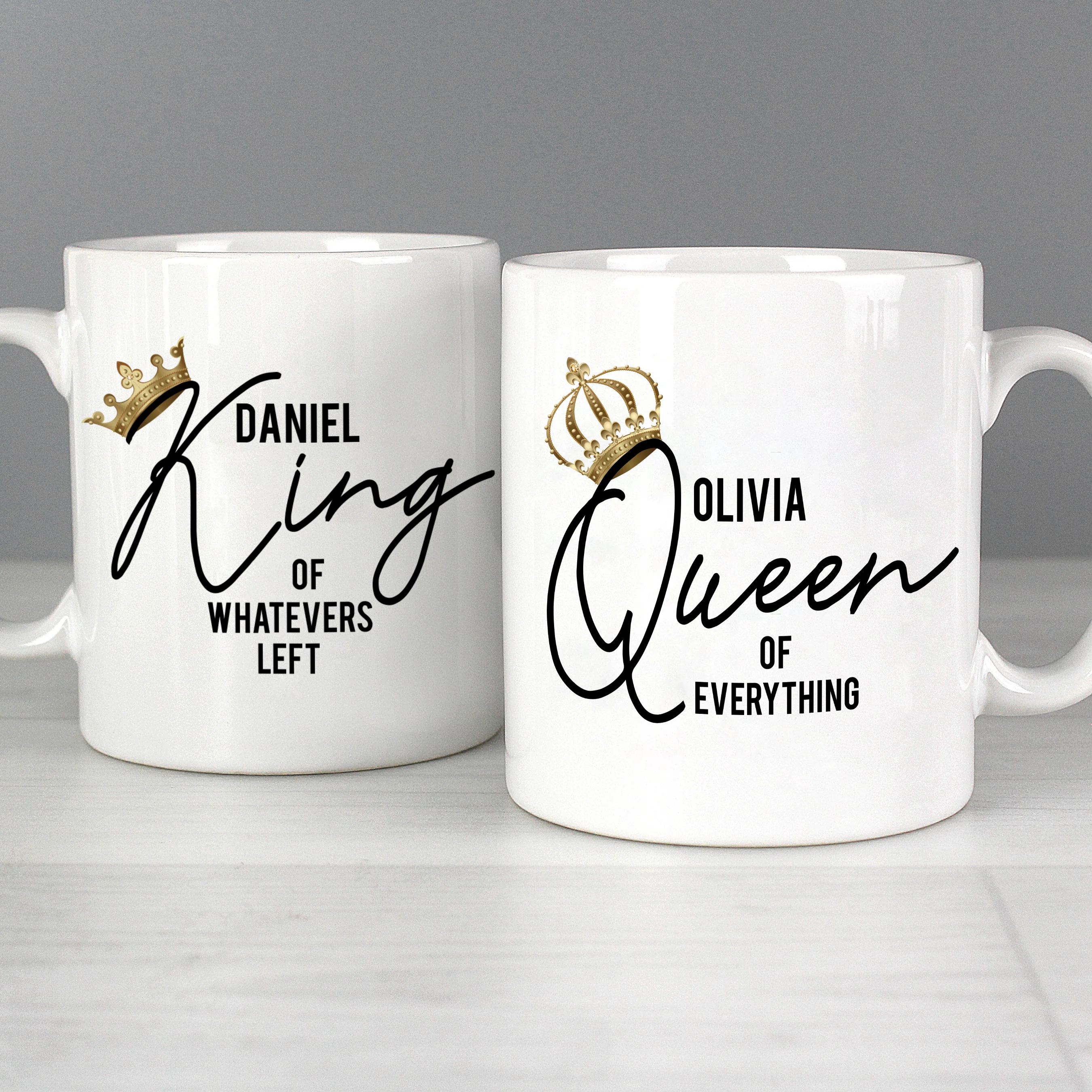 Personalised King and Queen of Everything Mug Set - Image 3