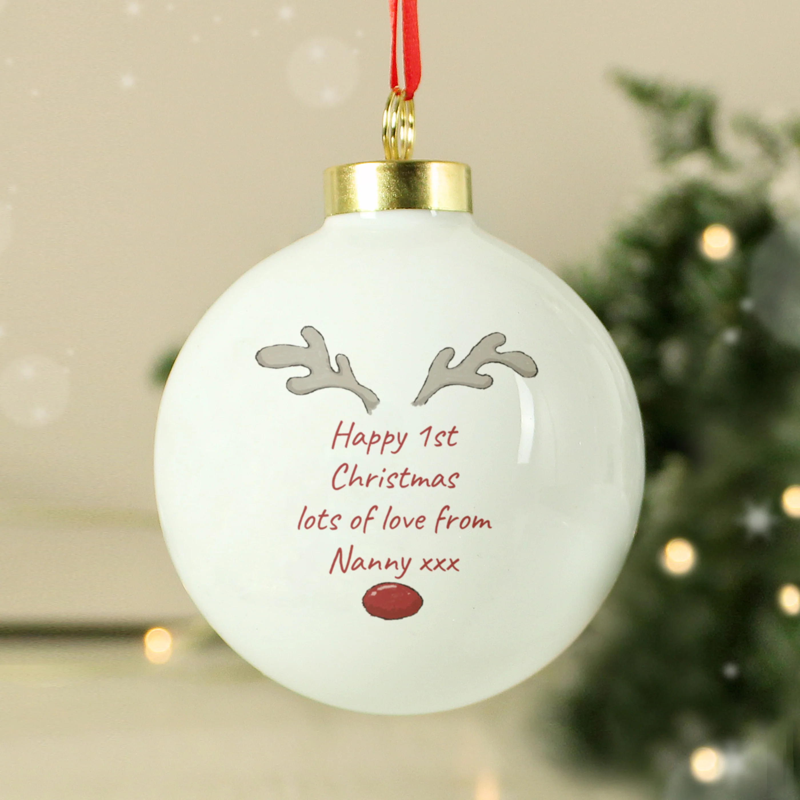 Personalised Little Reindeer Bauble - Image 2