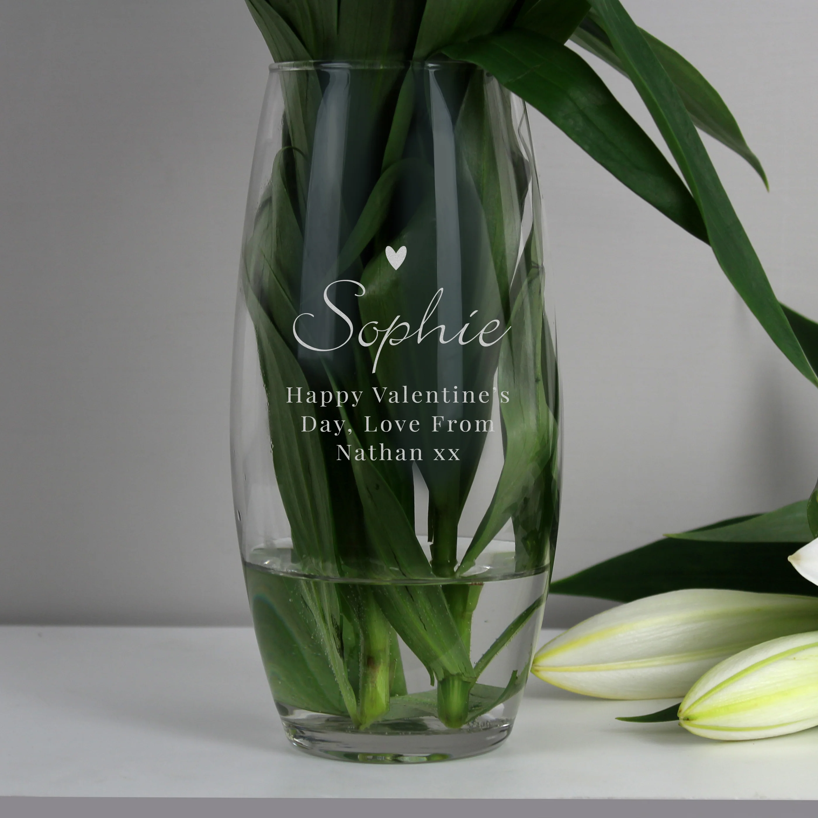 Personalised Love Heart Bullet Vase - Image 3