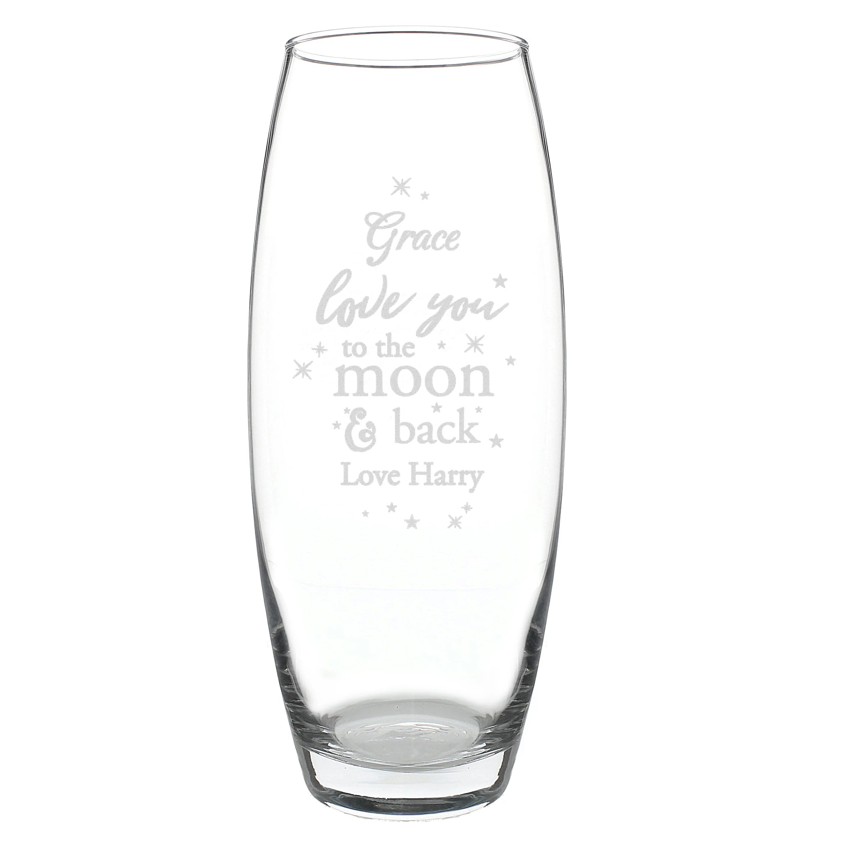 Personalised Love You To The Moon and Back Bullet Vase - Image 4
