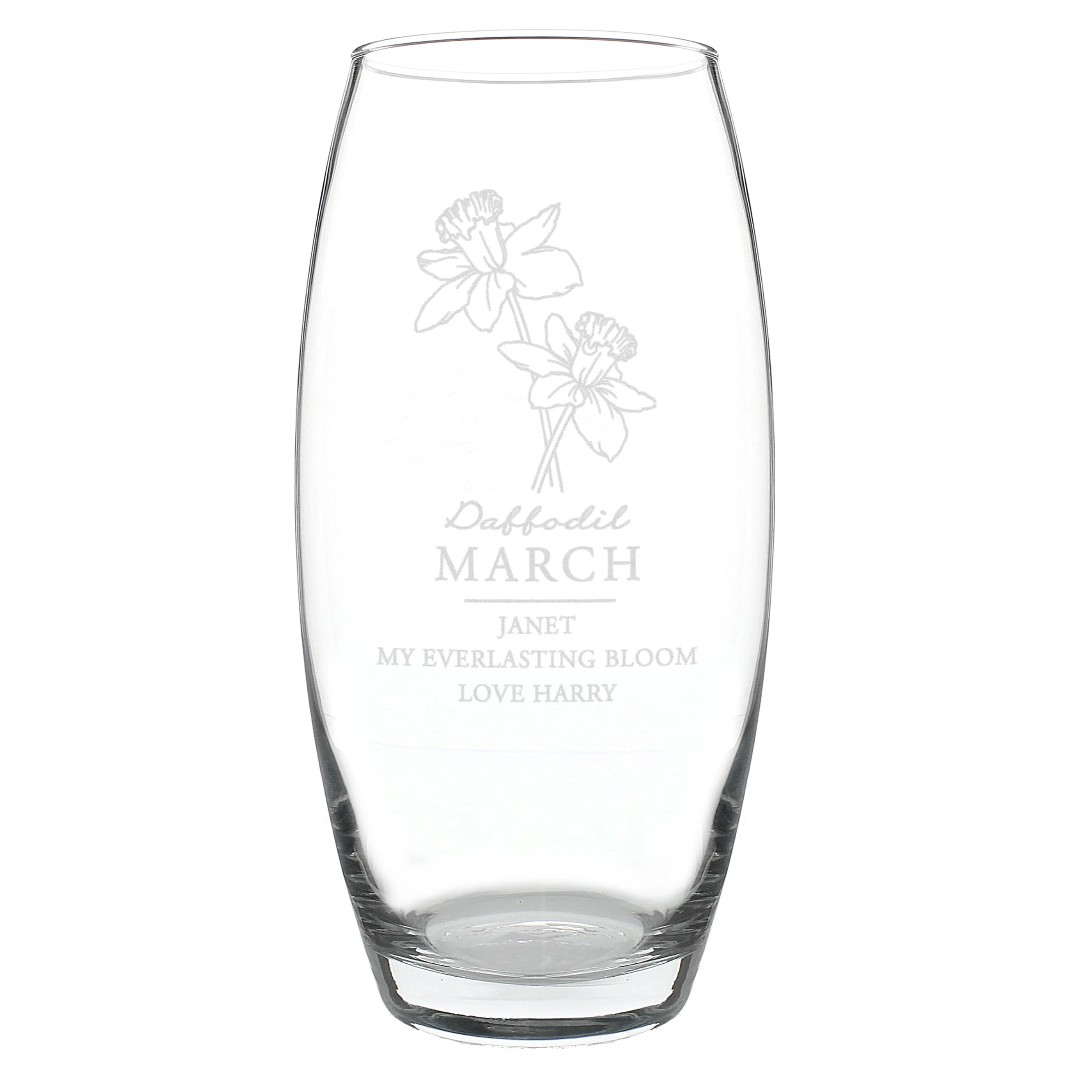 Personalised March Birth Flower Bullet Vase - Image 5