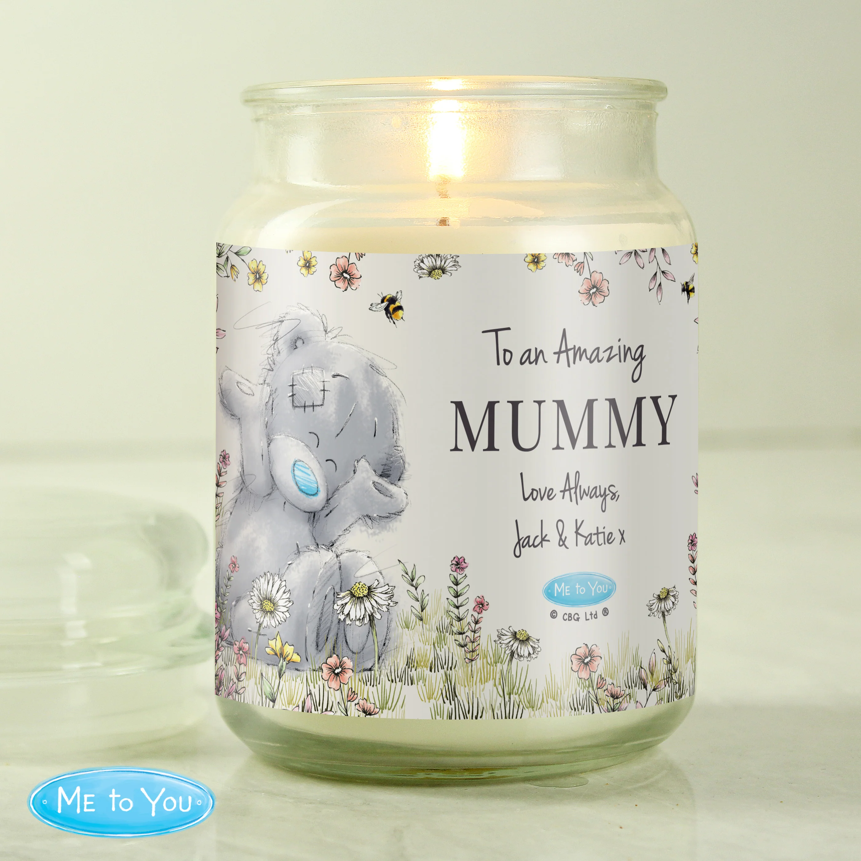 Personalised Me to You Floral Large Scented Jar Candle - Image 2