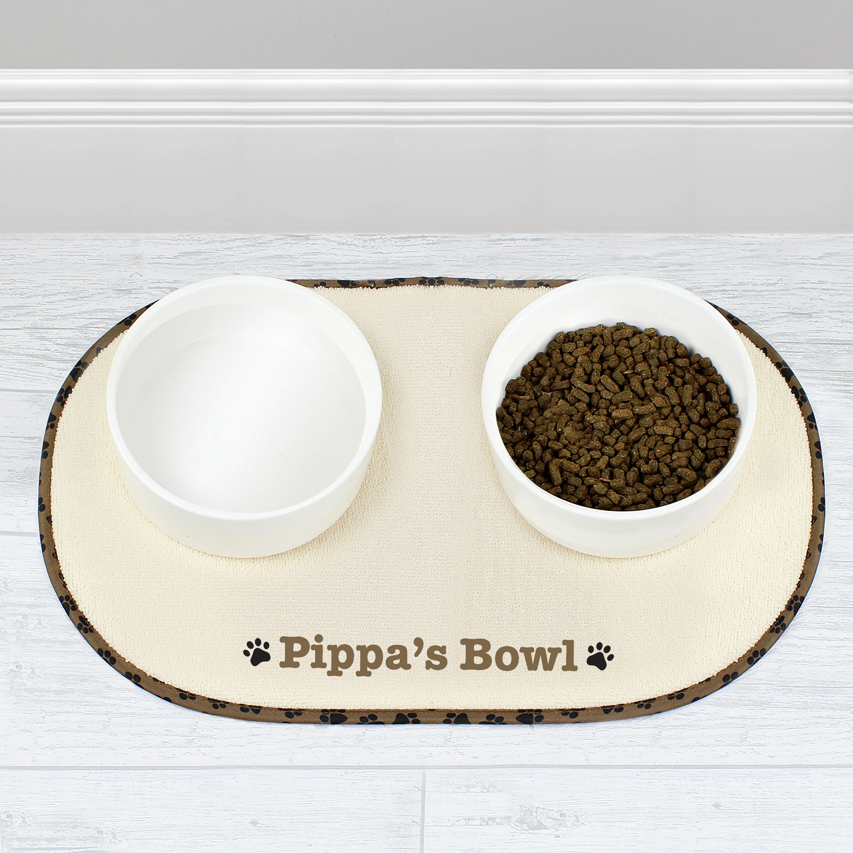 Personalised Microfibre Paw Print Pet Bowl Mat - Image 3
