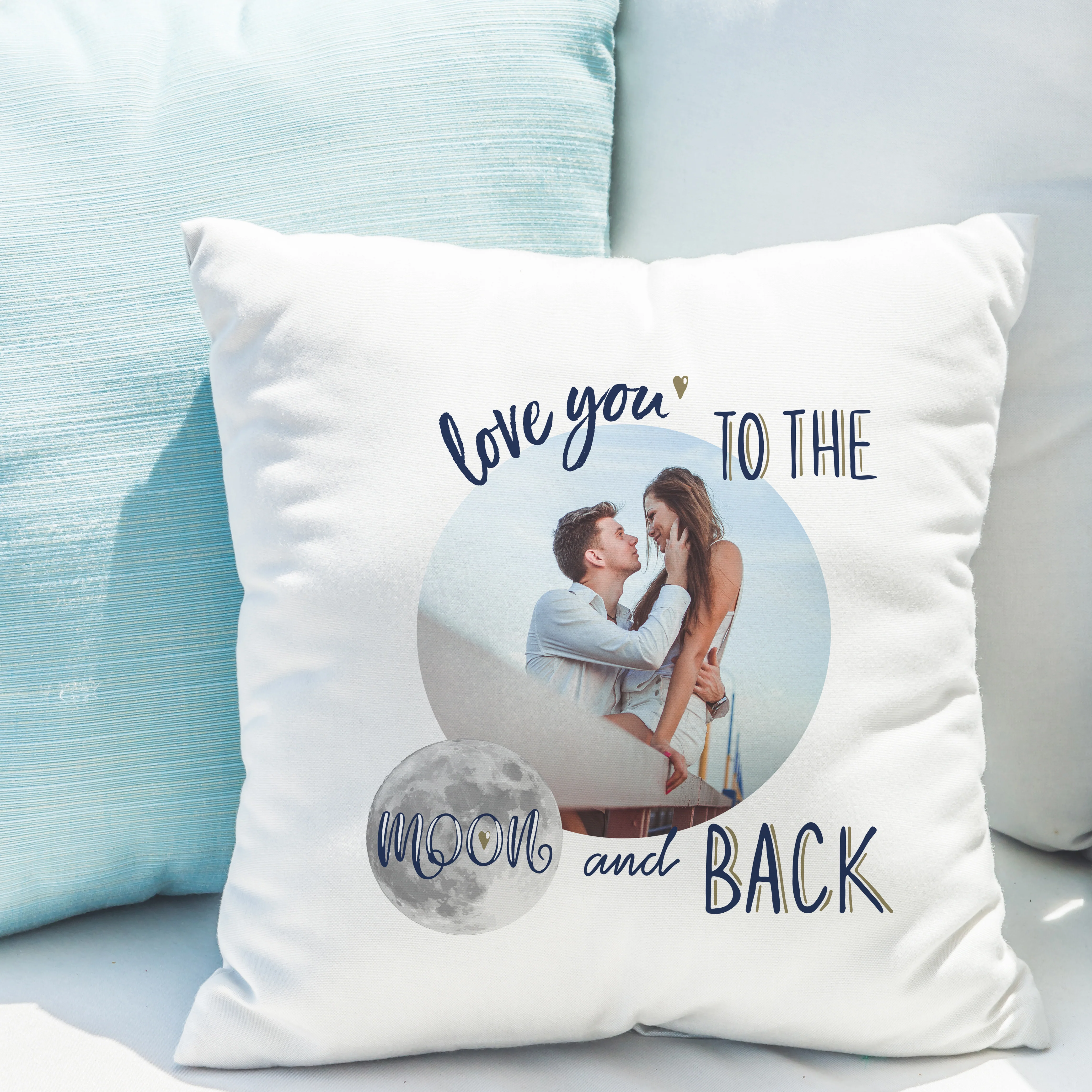 Personalised Moon & Back Photo Upload Cushion - Image 3
