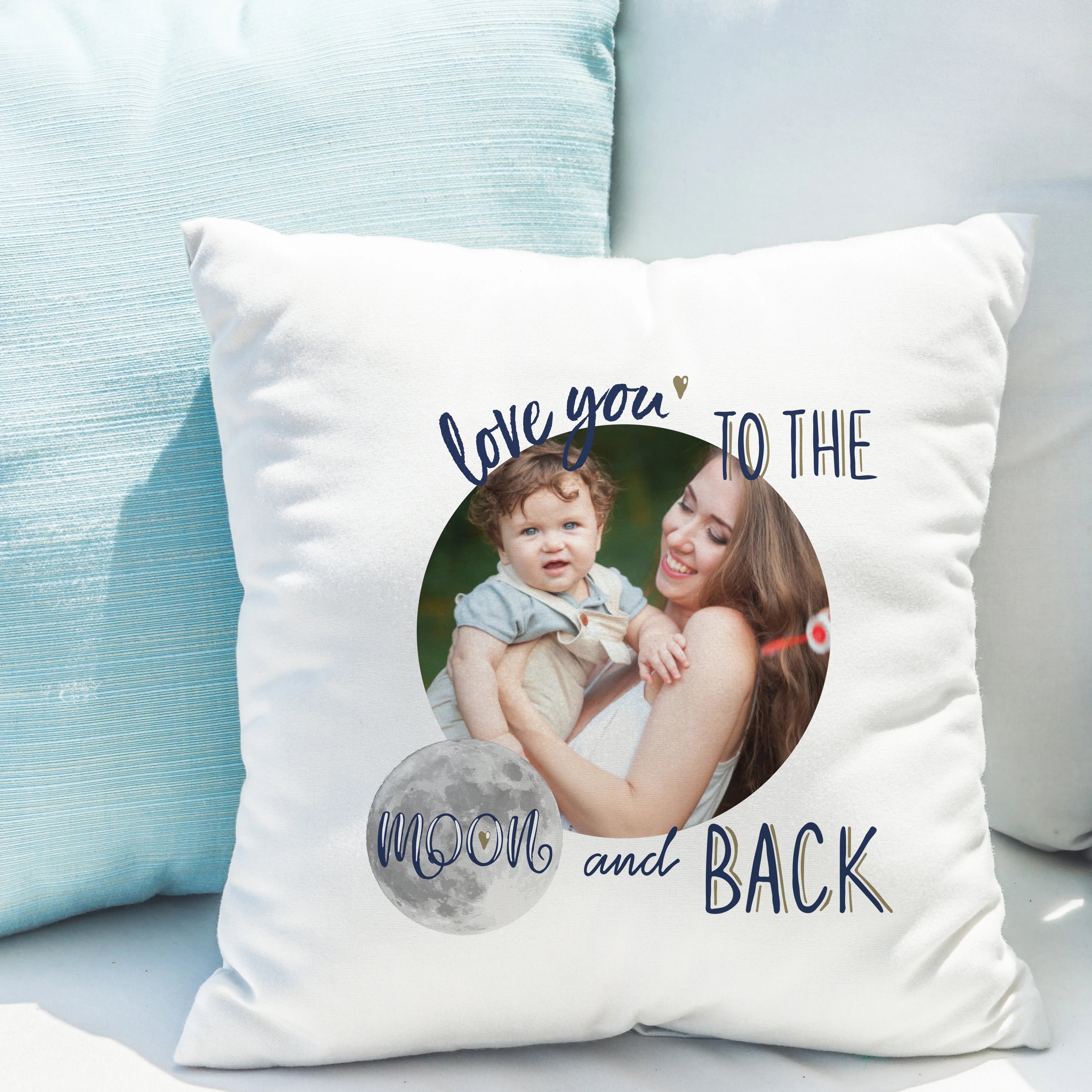 Personalised Moon & Back Photo Upload Cushion - Image 5