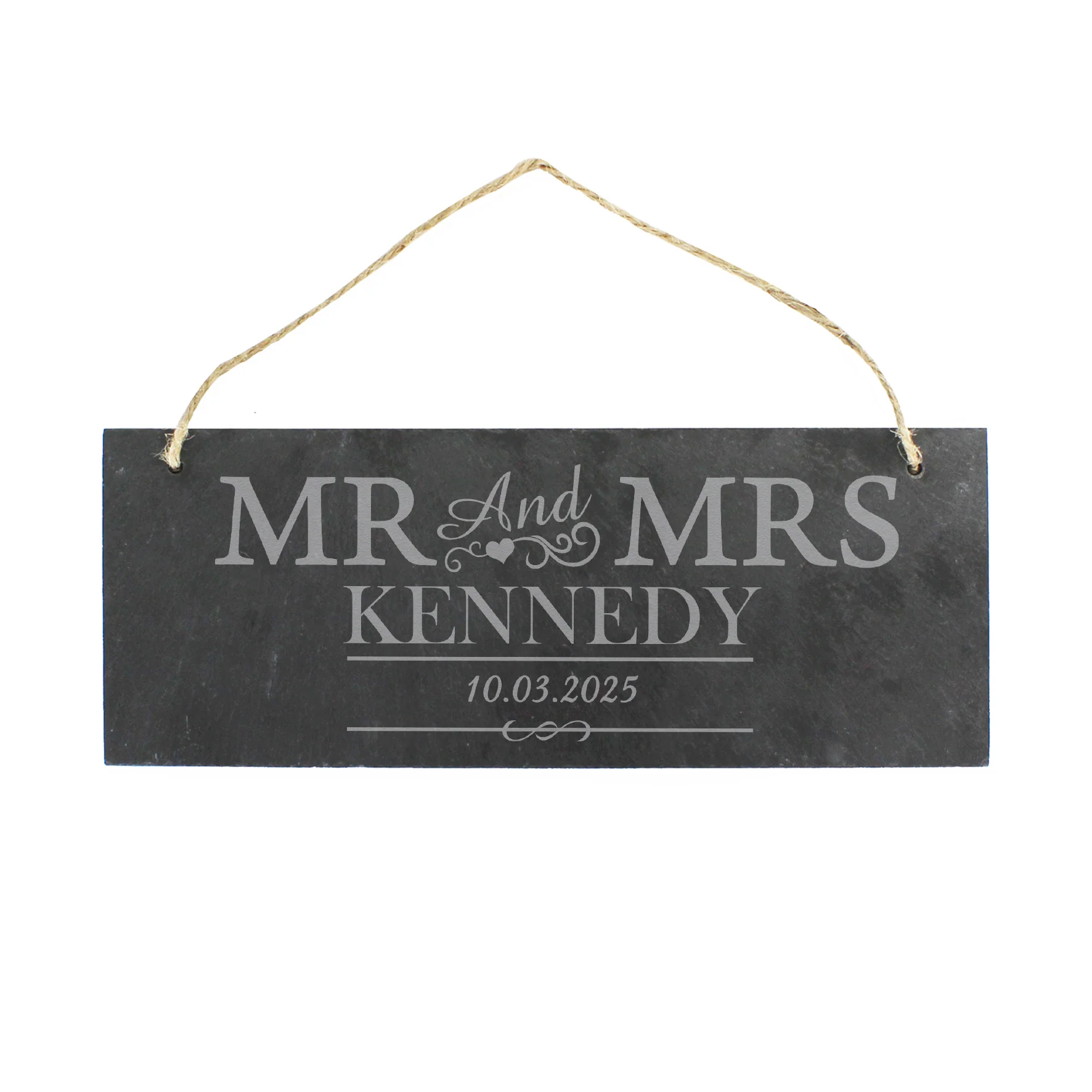 Personalised Mr & Mrs Hanging Slate Plaque - Image 5
