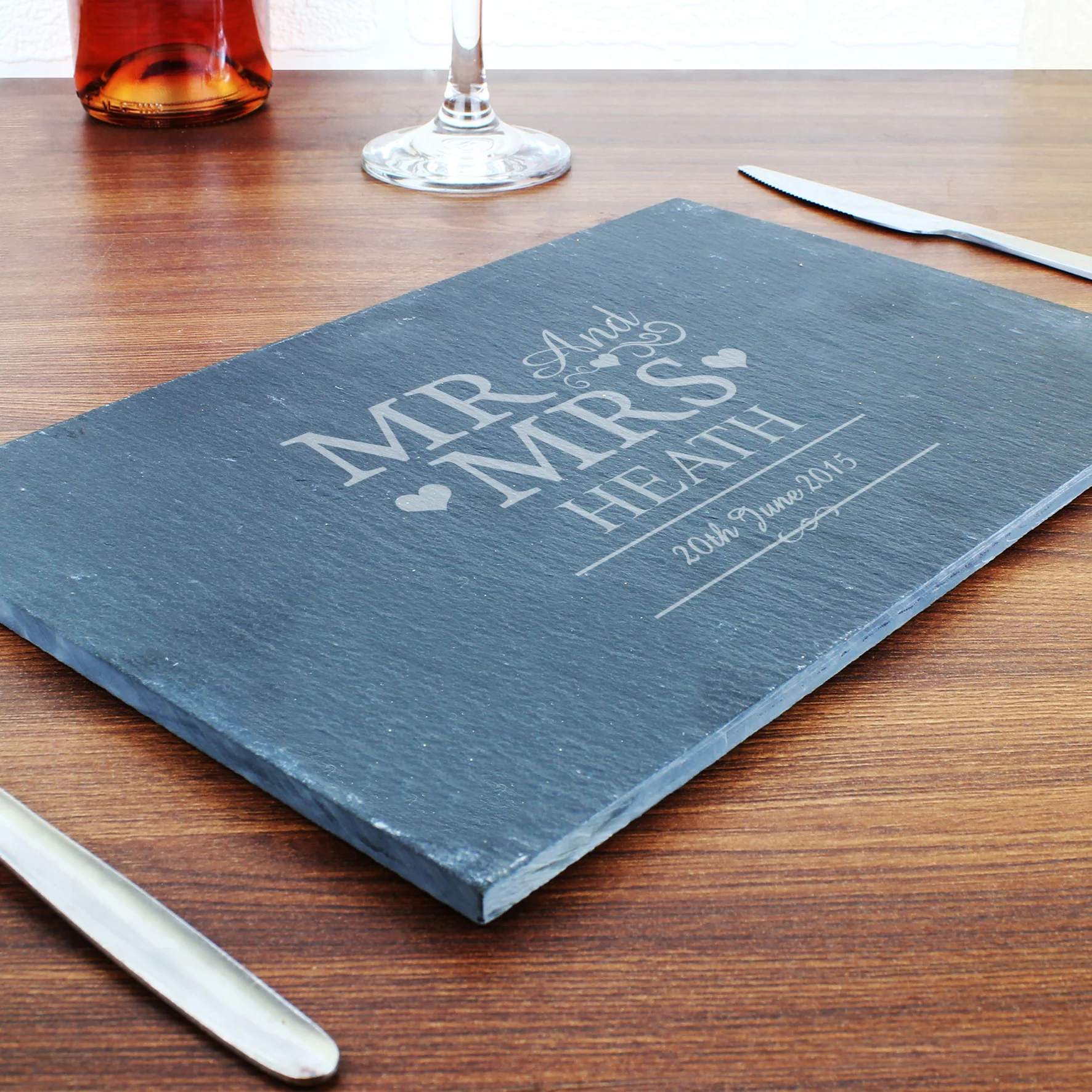 Personalised Mr & Mrs Slate Placemat - Image 6