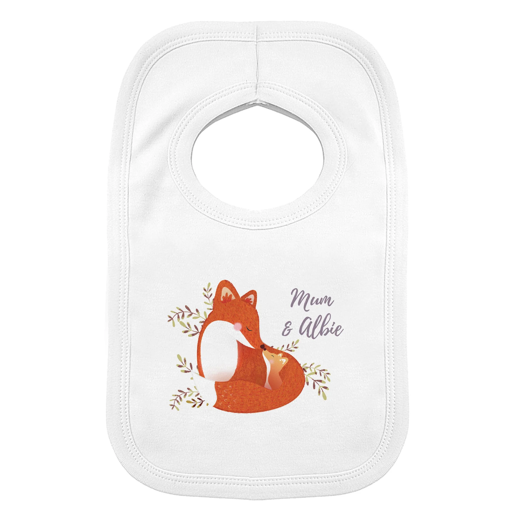 Personalised Mummy and Me Fox Bib - Image 2