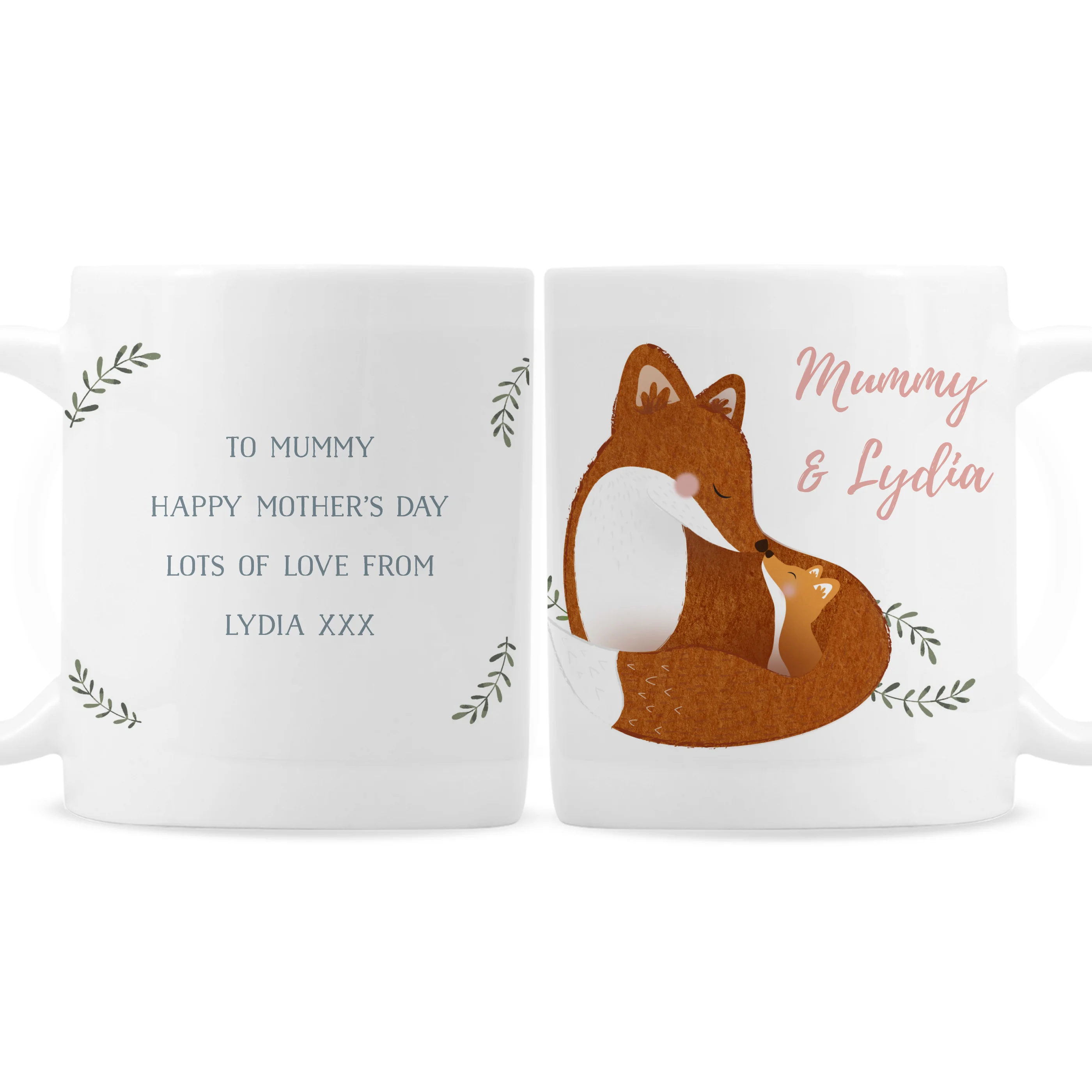 Personalised Mummy and Me Fox Mug - Image 2