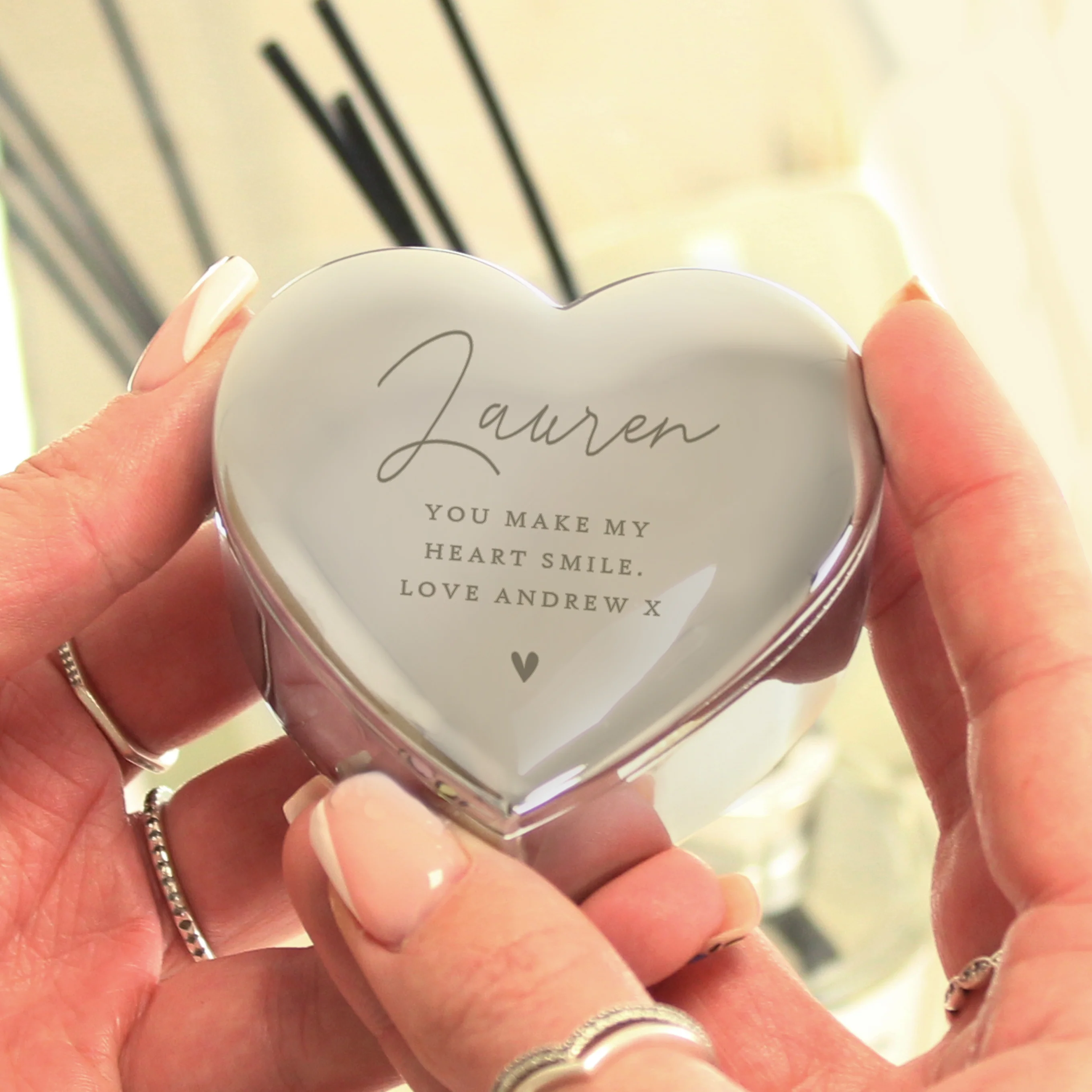 Personalised Name and Message Heart Trinket Box - Image 4
