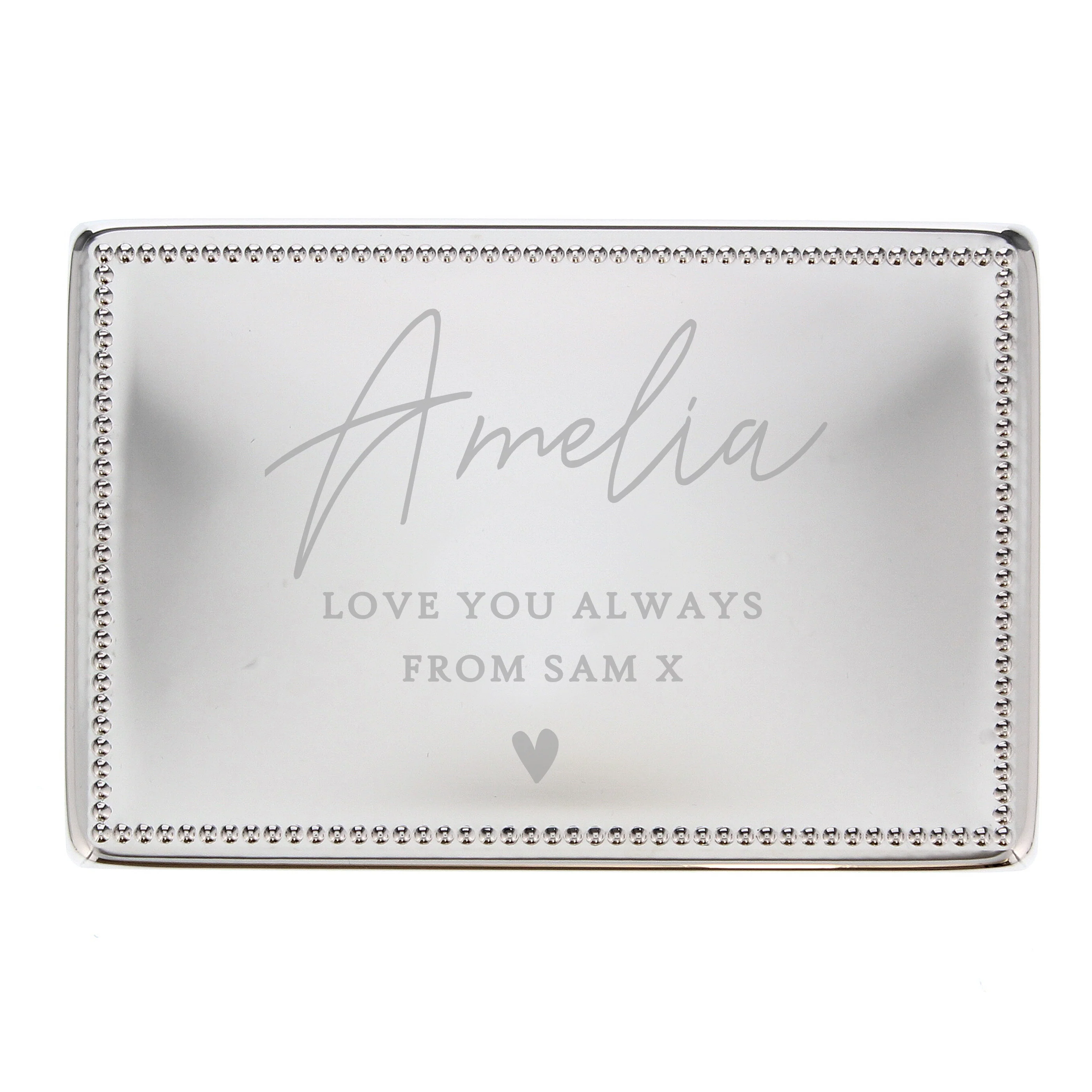 Personalised Name and Message Rectangular Jewellery Box - Image 5