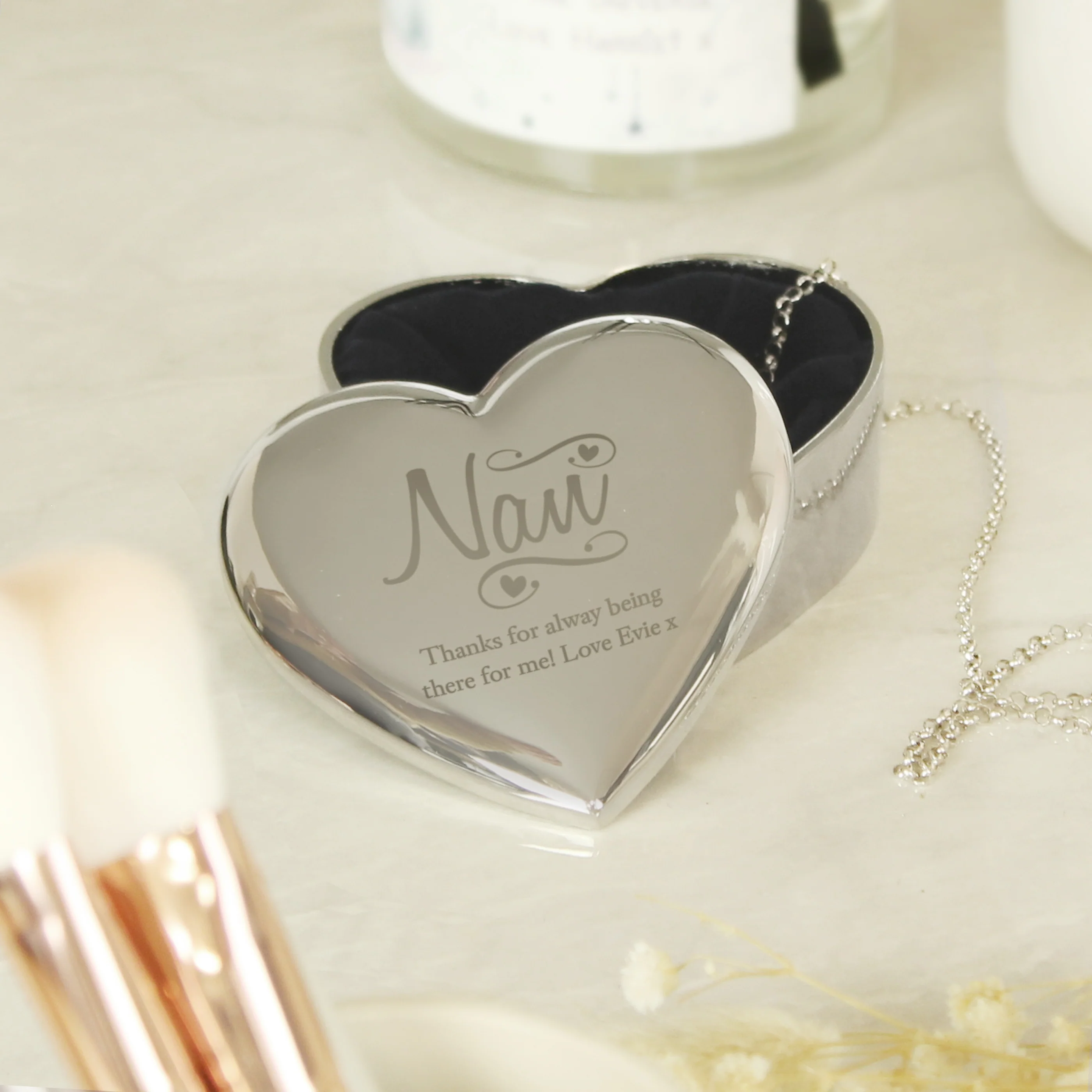 Personalised Nan Swirls & Hearts Trinket Box - Image 3