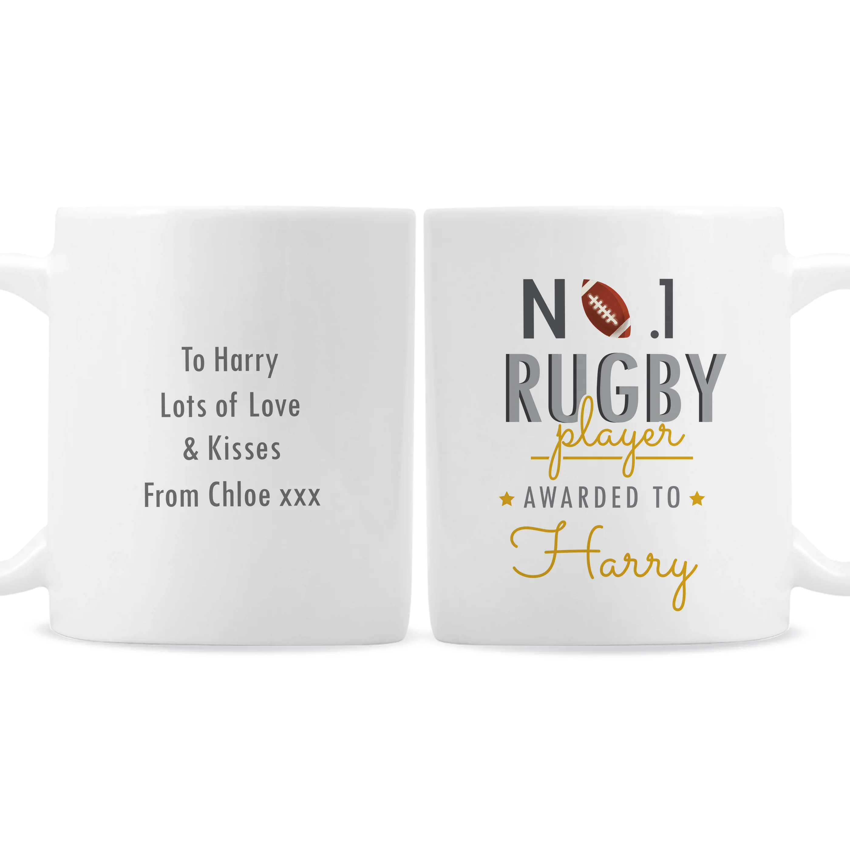 Personalised No.1 Rugby Player Mug - Image 2