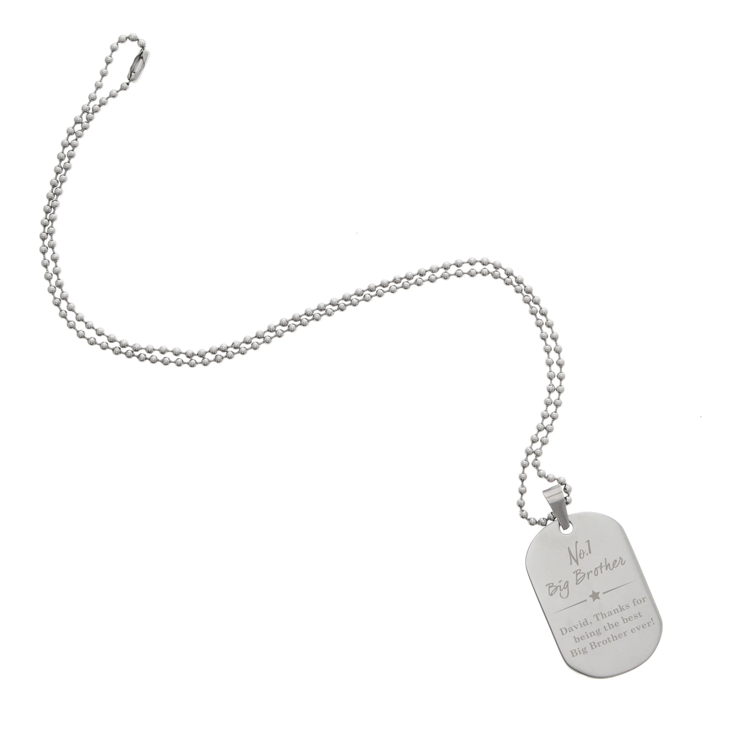 Personalised No.1 Stainless Steel Dog Tag Necklace - Image 5