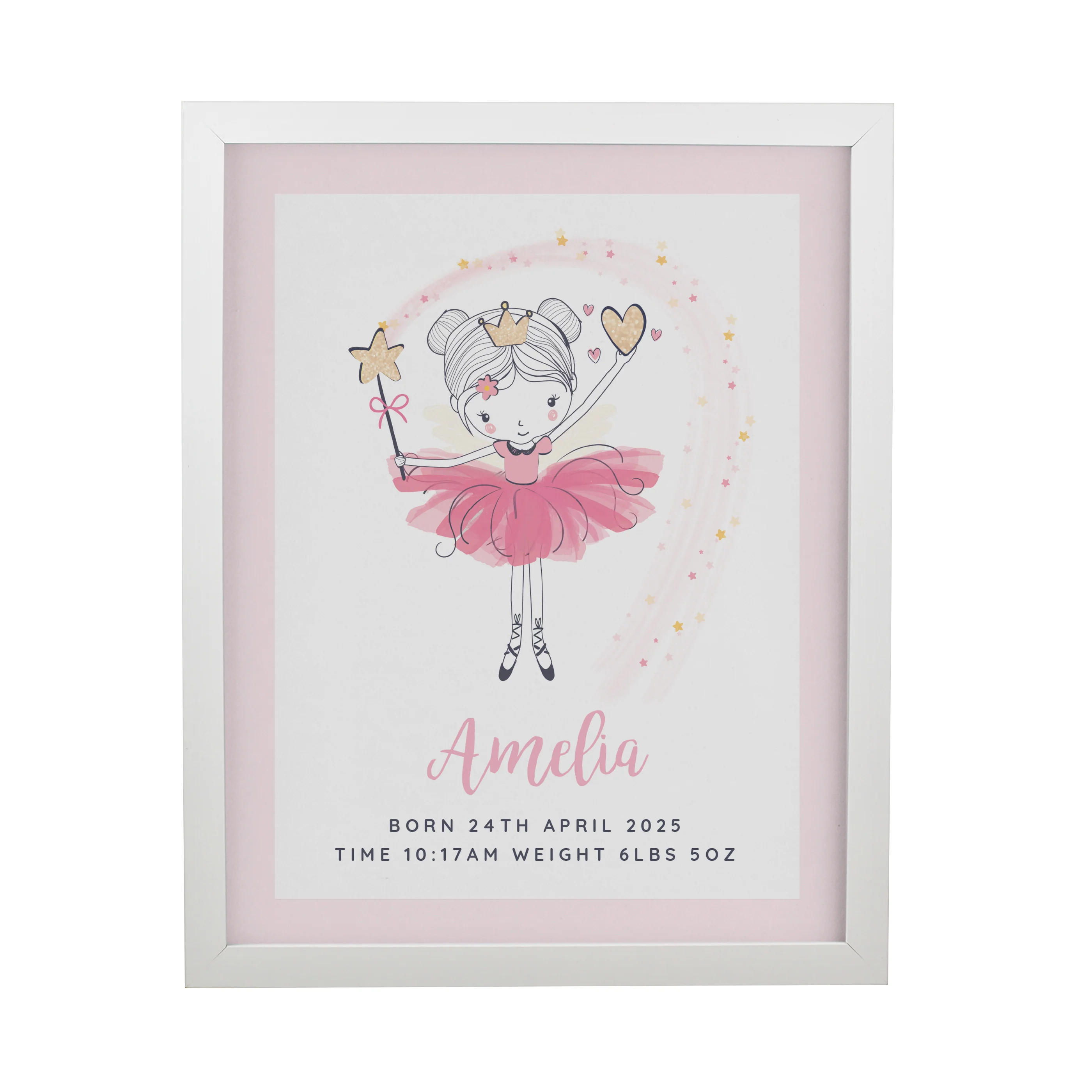 Personalised Princess Ballerina White Poster Frame - Image 3