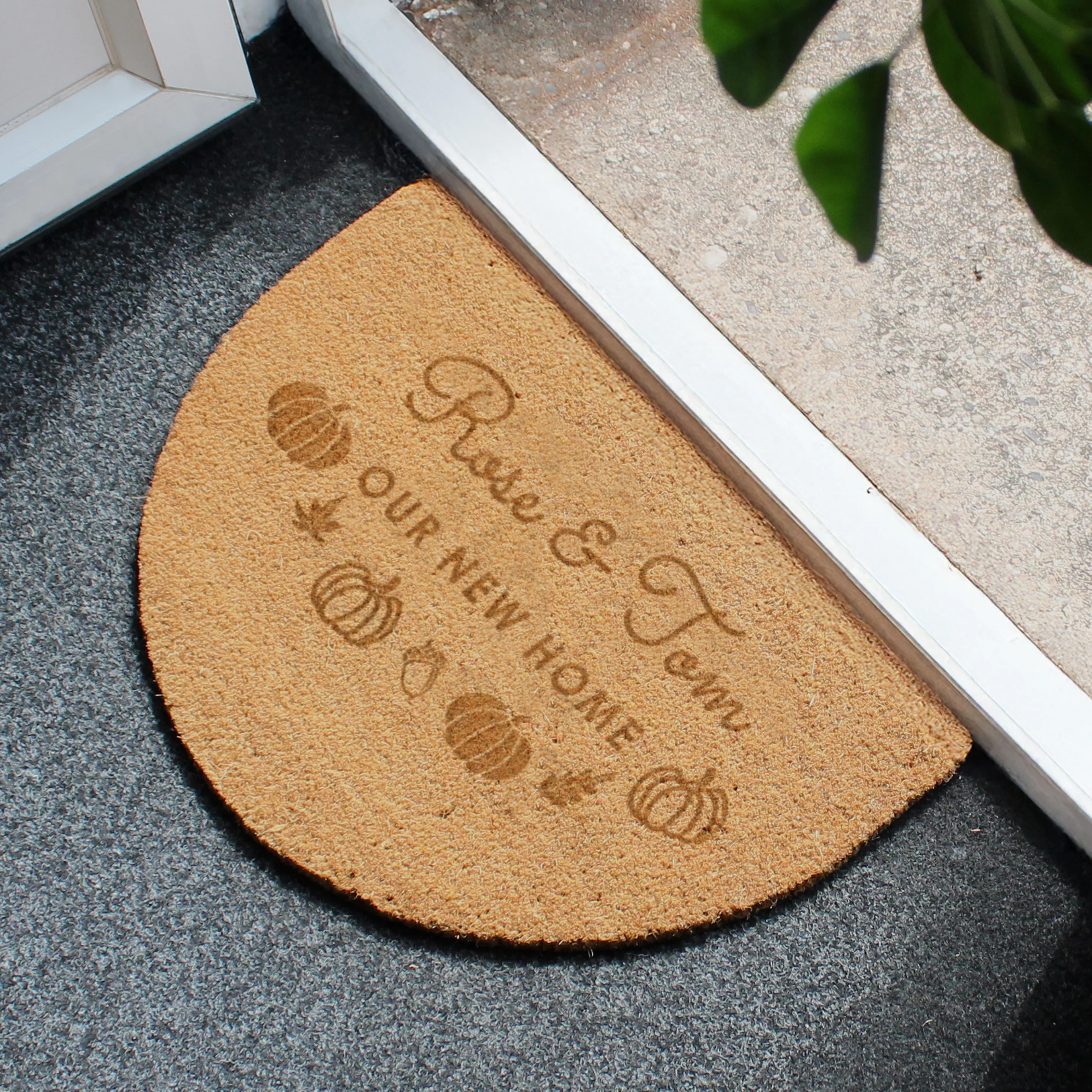 Personalised Pumpkin Half Moon Doormat - Image 3