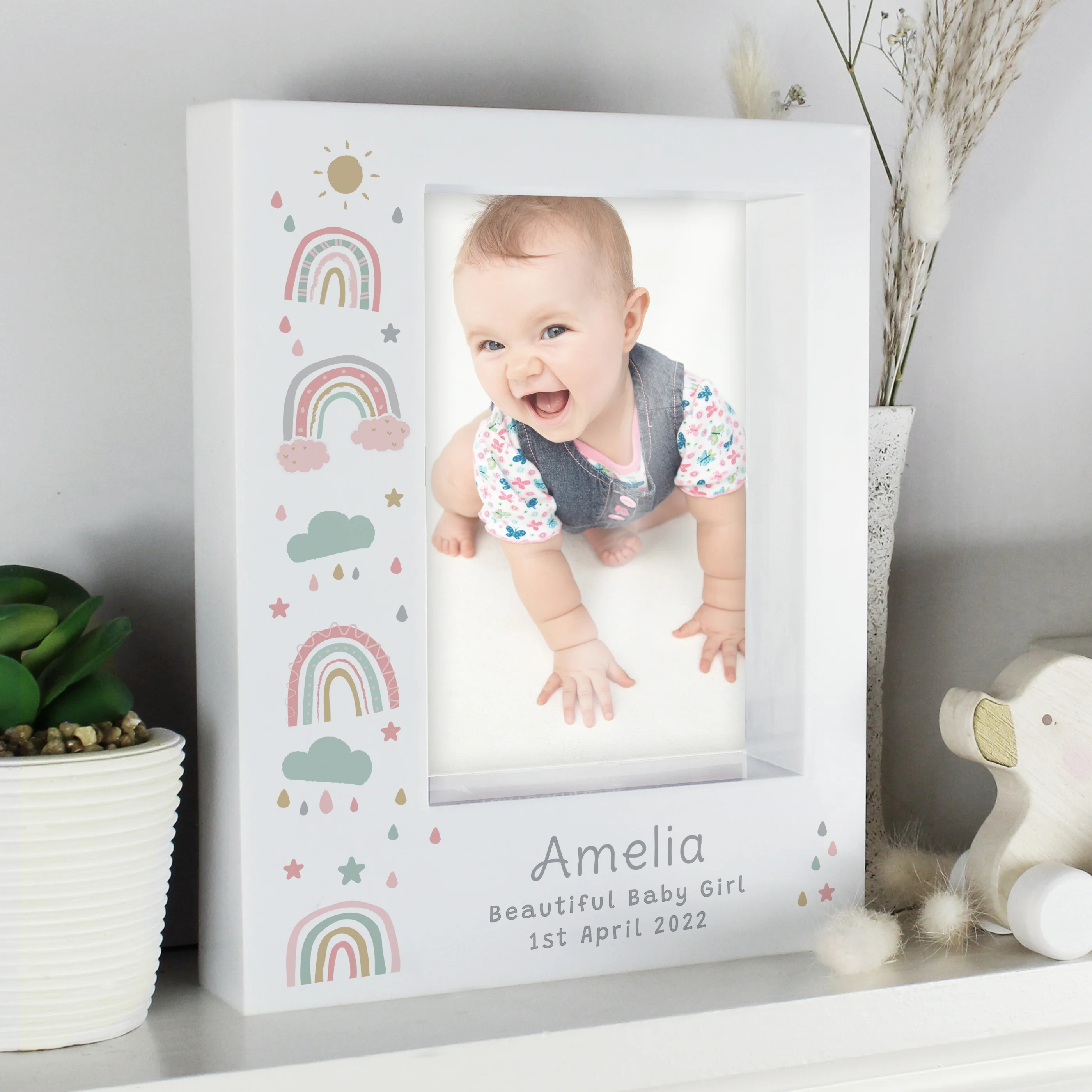 Personalised Rainbow 5x7 Box Photo Frame - Image 2