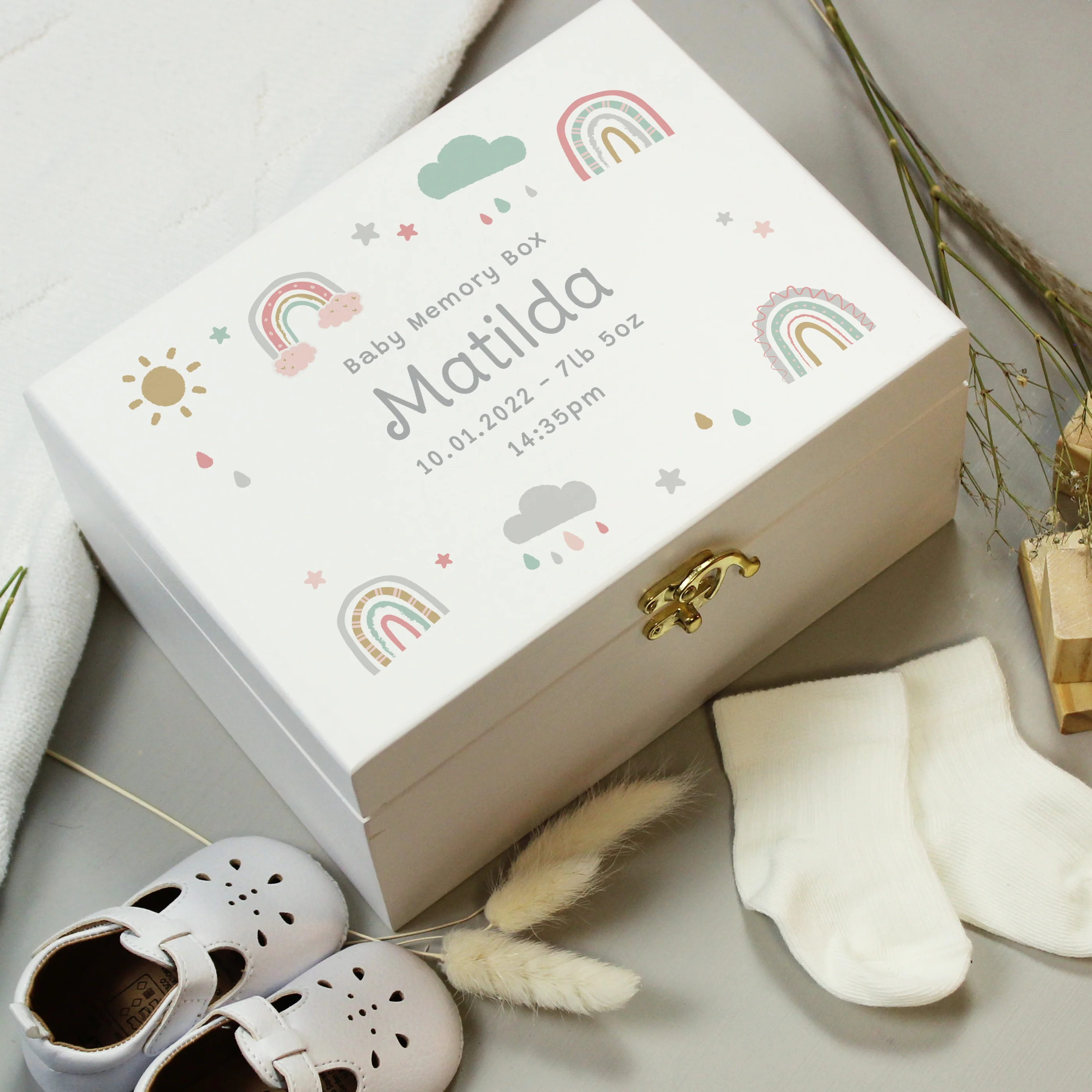 Personalised Rainbow Small Wooden Keepsake Box - Image 3