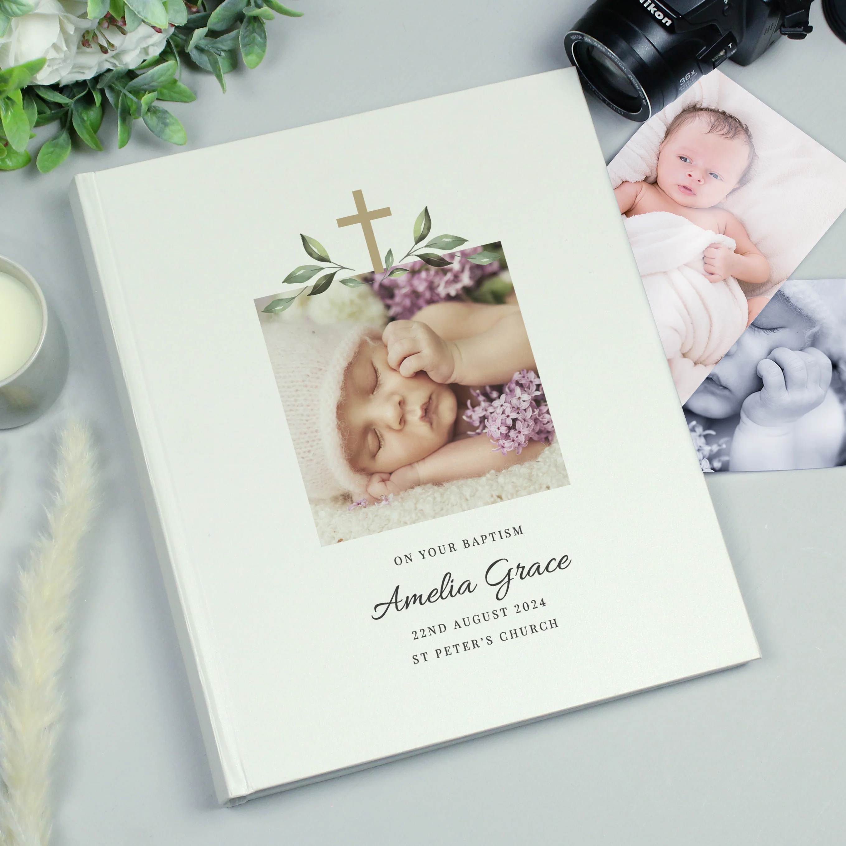 Personalised Religious Cross Photo Upload Traditional Photo Album - Image 5