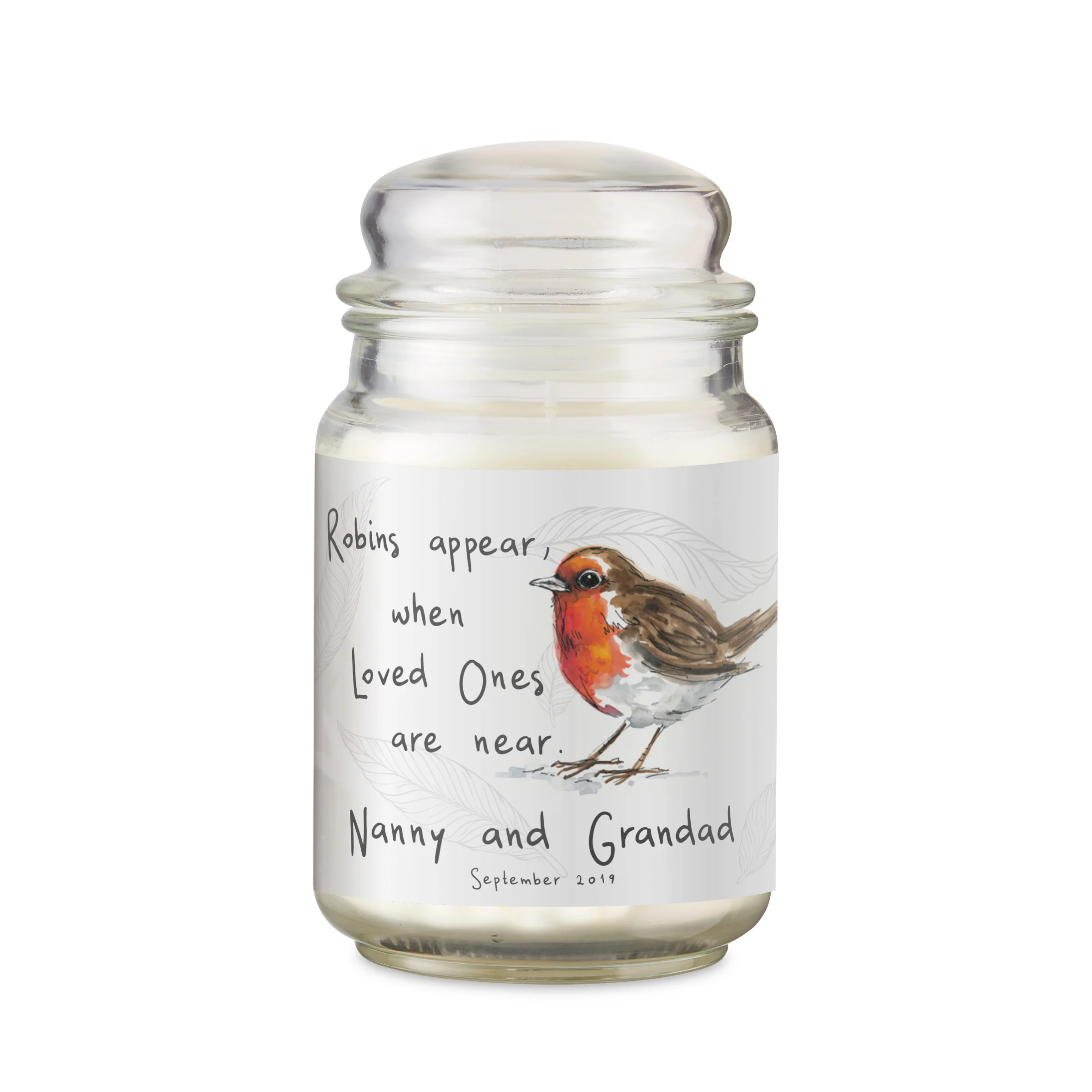 Personalised Robins Appear Large Scented Jar Candle - Image 5