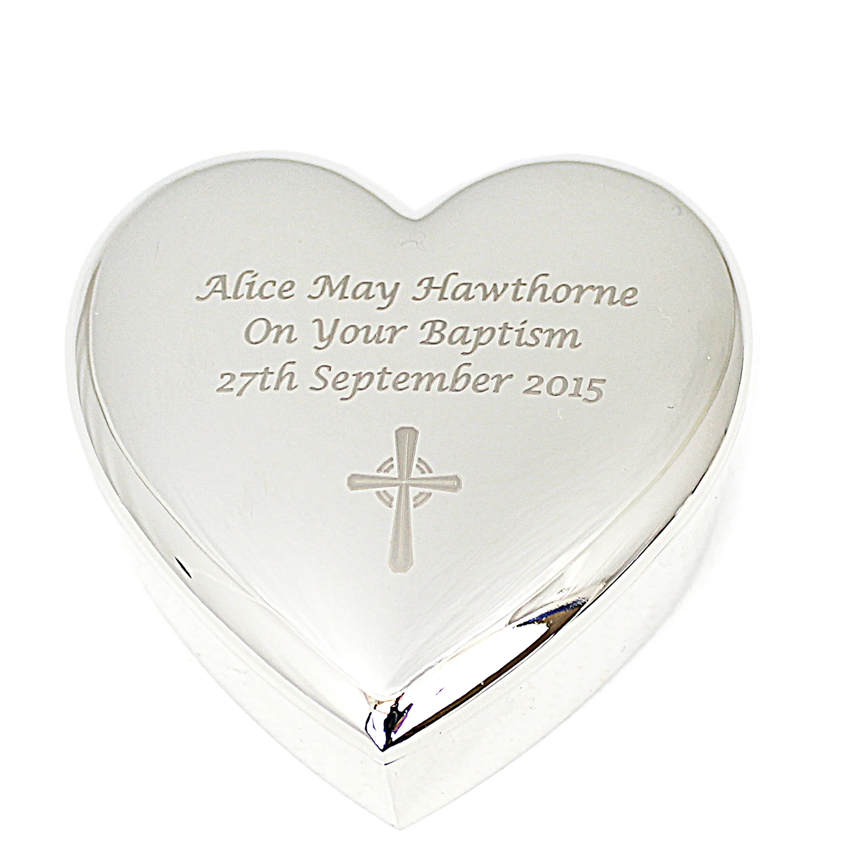 Personalised Rosary Beads and Cross Heart Trinket Box - Image 6